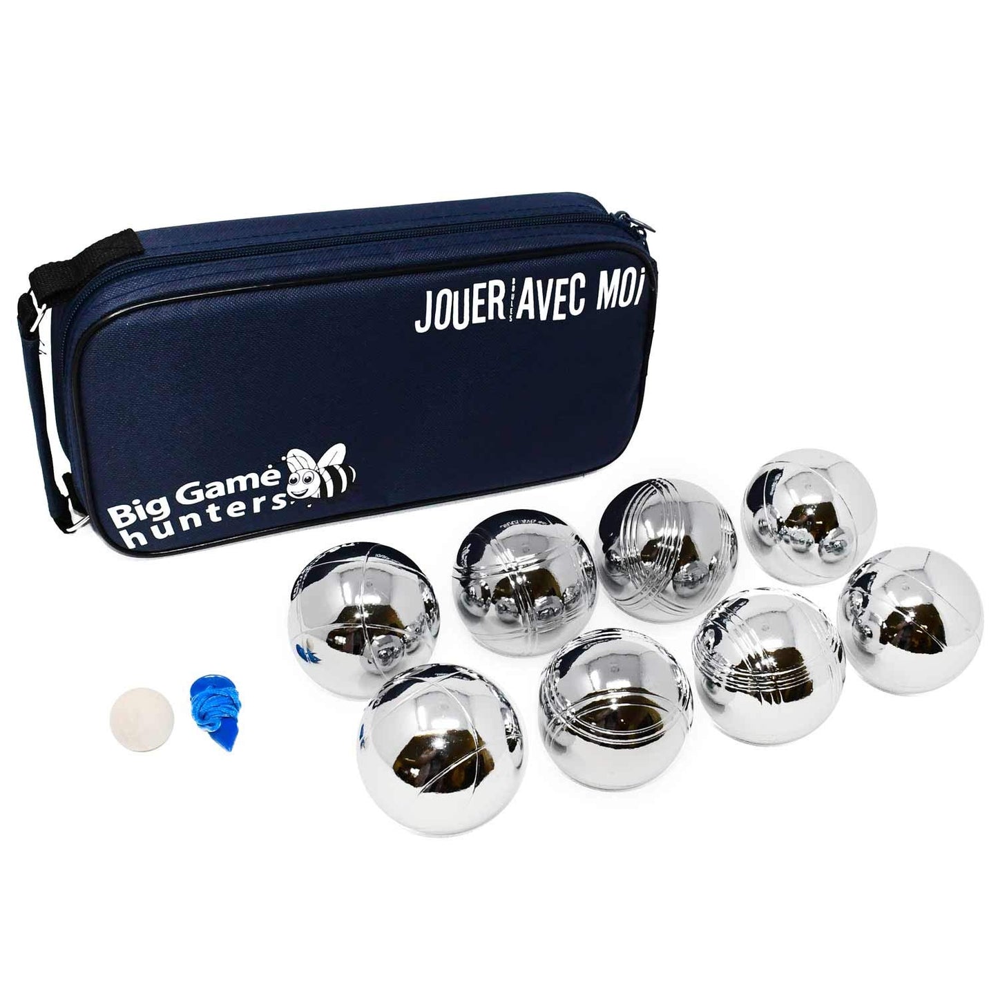 Boules-Set mit 8 Kugeln, 8 Boules Set w/ Canvas Case