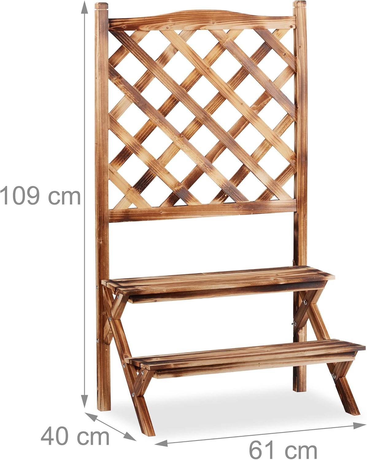 Pflanzentreppe mit Rankgitter, 109,00 x 61,00 x 40,00cm