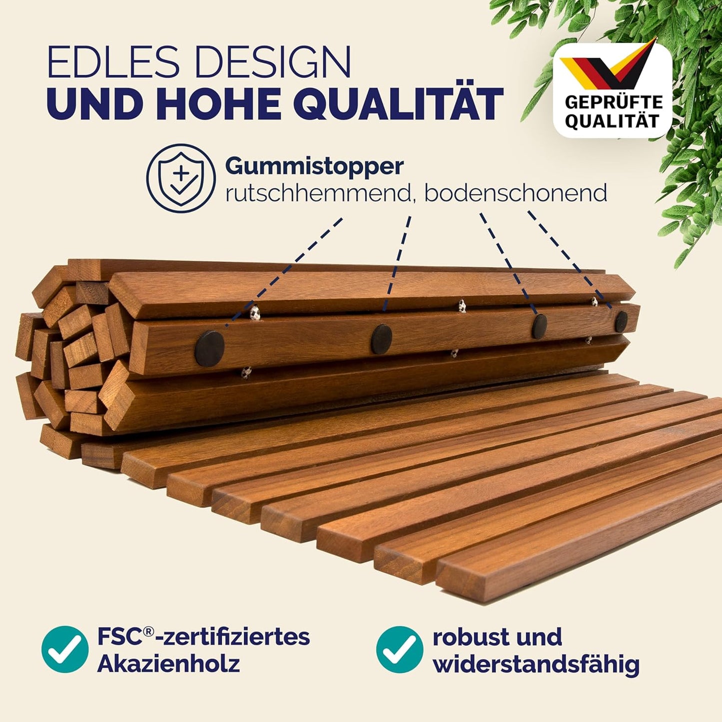 2er-Set Rutschfeste Badematte, 2 76 x 50 cm