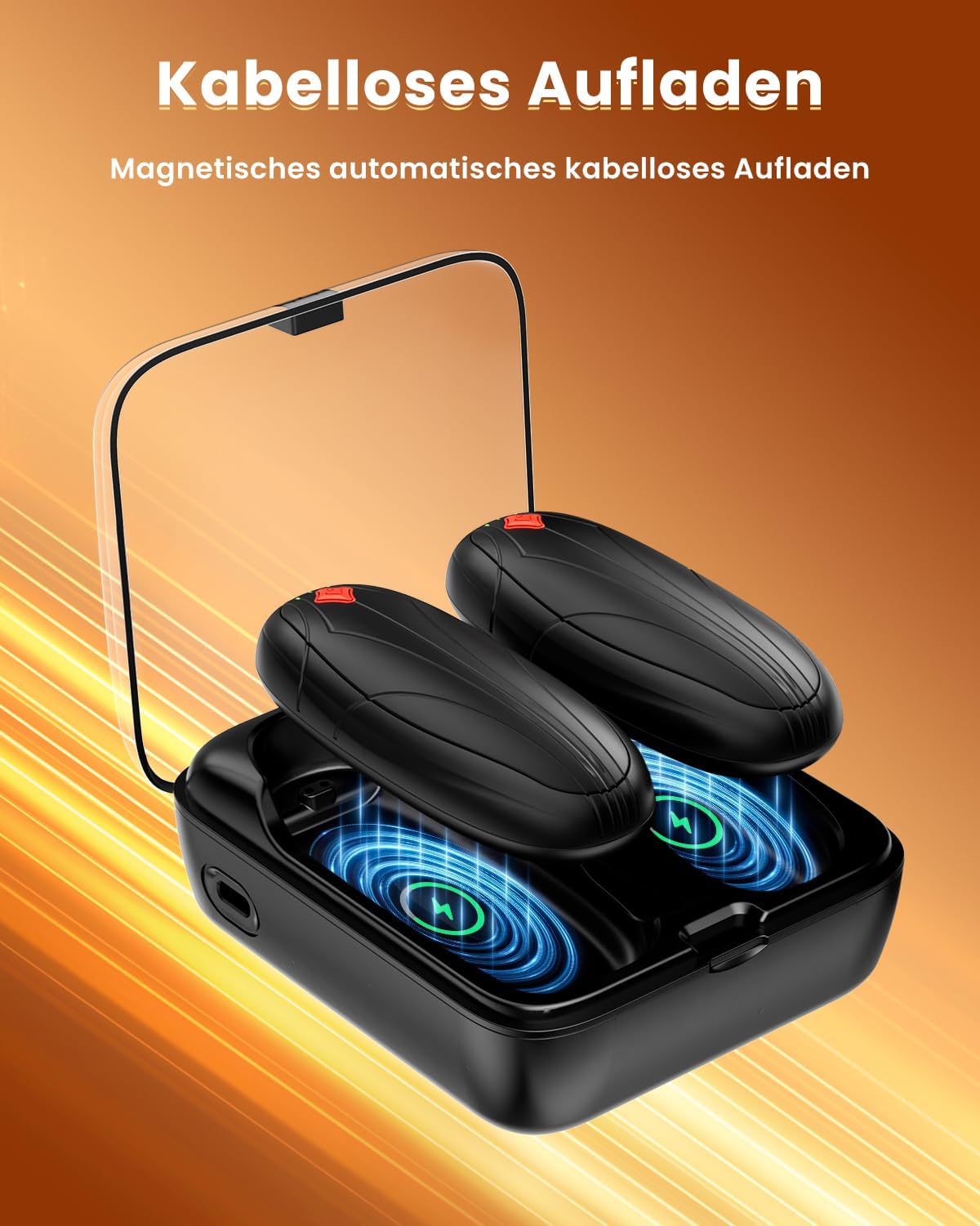 Elektrische Taschenwärmer (2 Stück), Sterne Schwarz