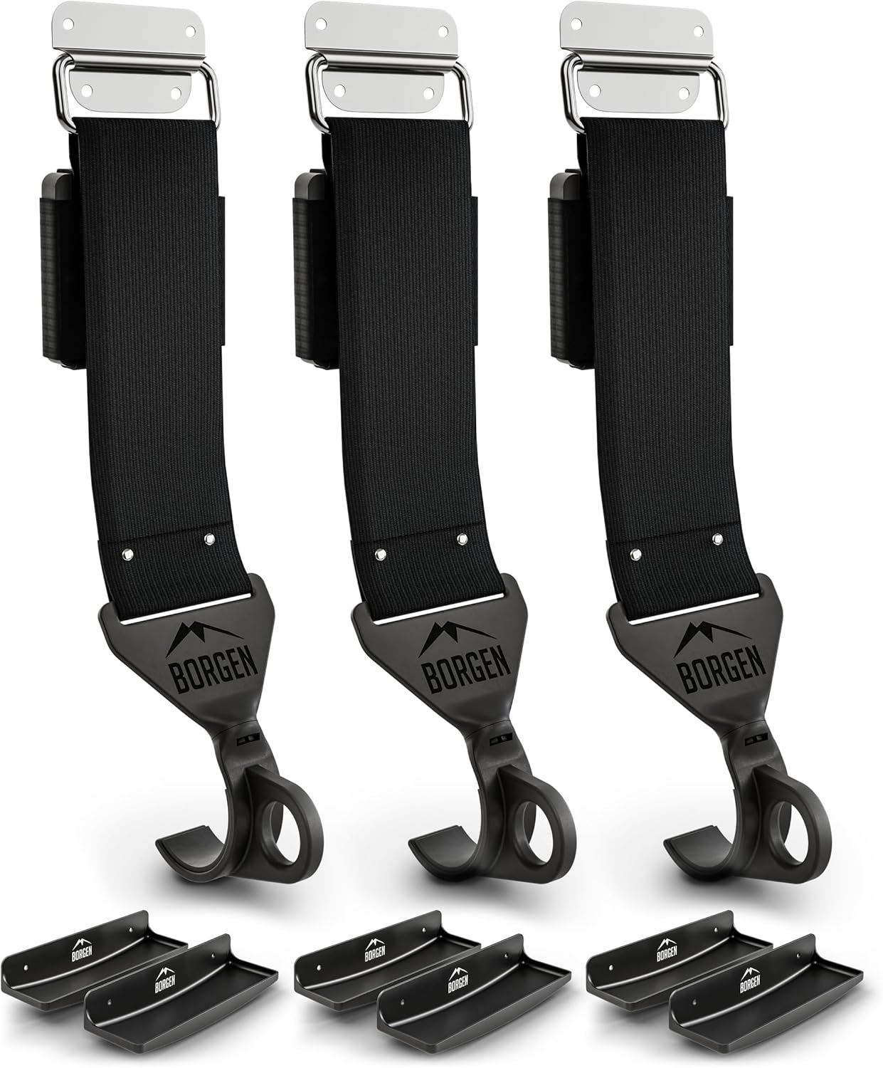 3er-Set Wandhalterung für E-Bike & MTB, 3er Set Schwarz