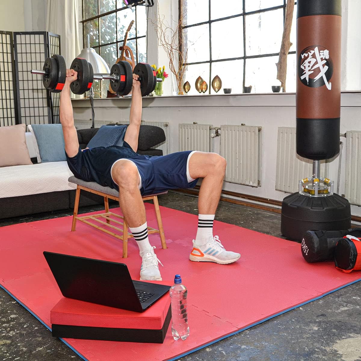 Fitness Puzzlematten Set, 4er Set - Rot