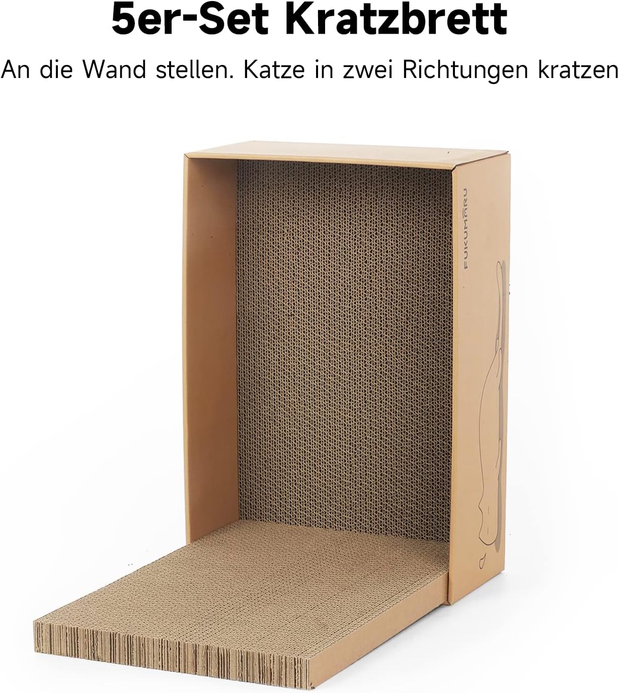 Kratzbrett-Set für Katzen (5 Stück, doppelseitig), Karton