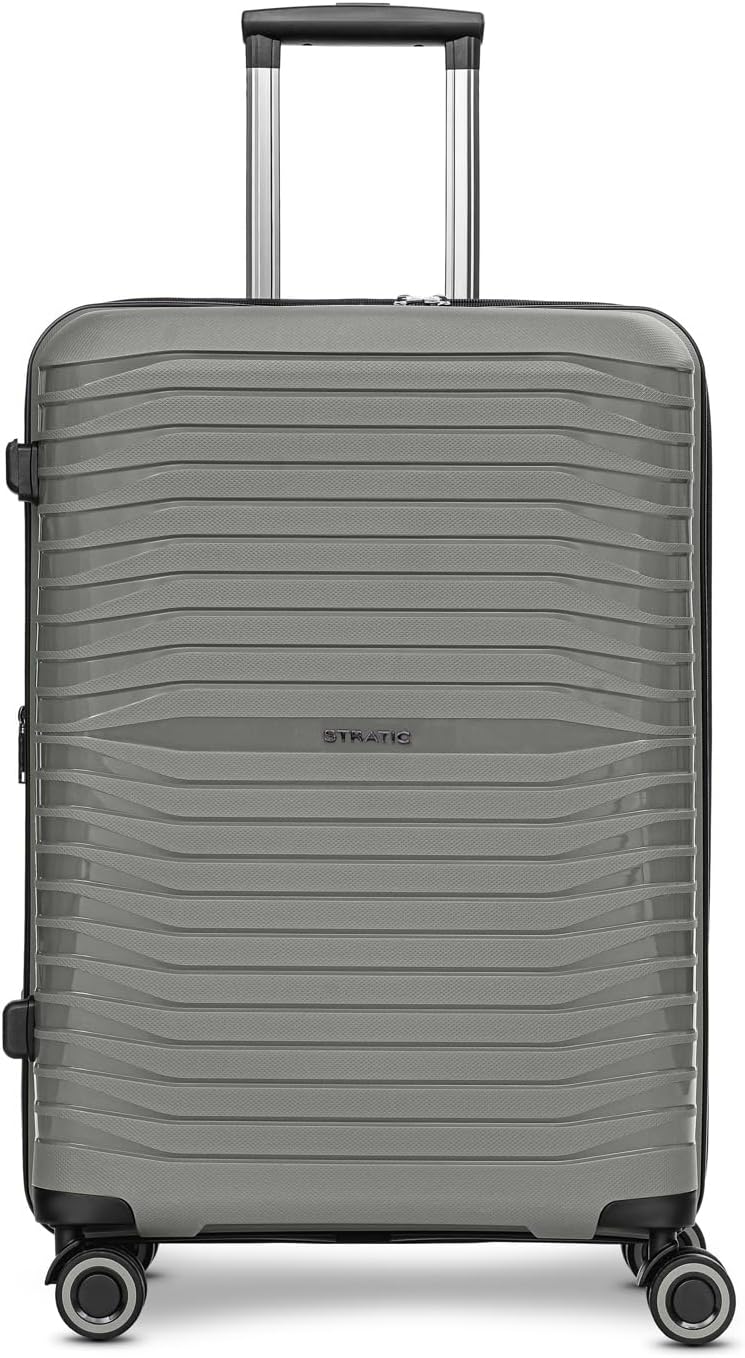 Shine 4 Rollen Trolley 65 cm mit Dehnfalte, Grey Koffer M (66 cm) erweiterbar
