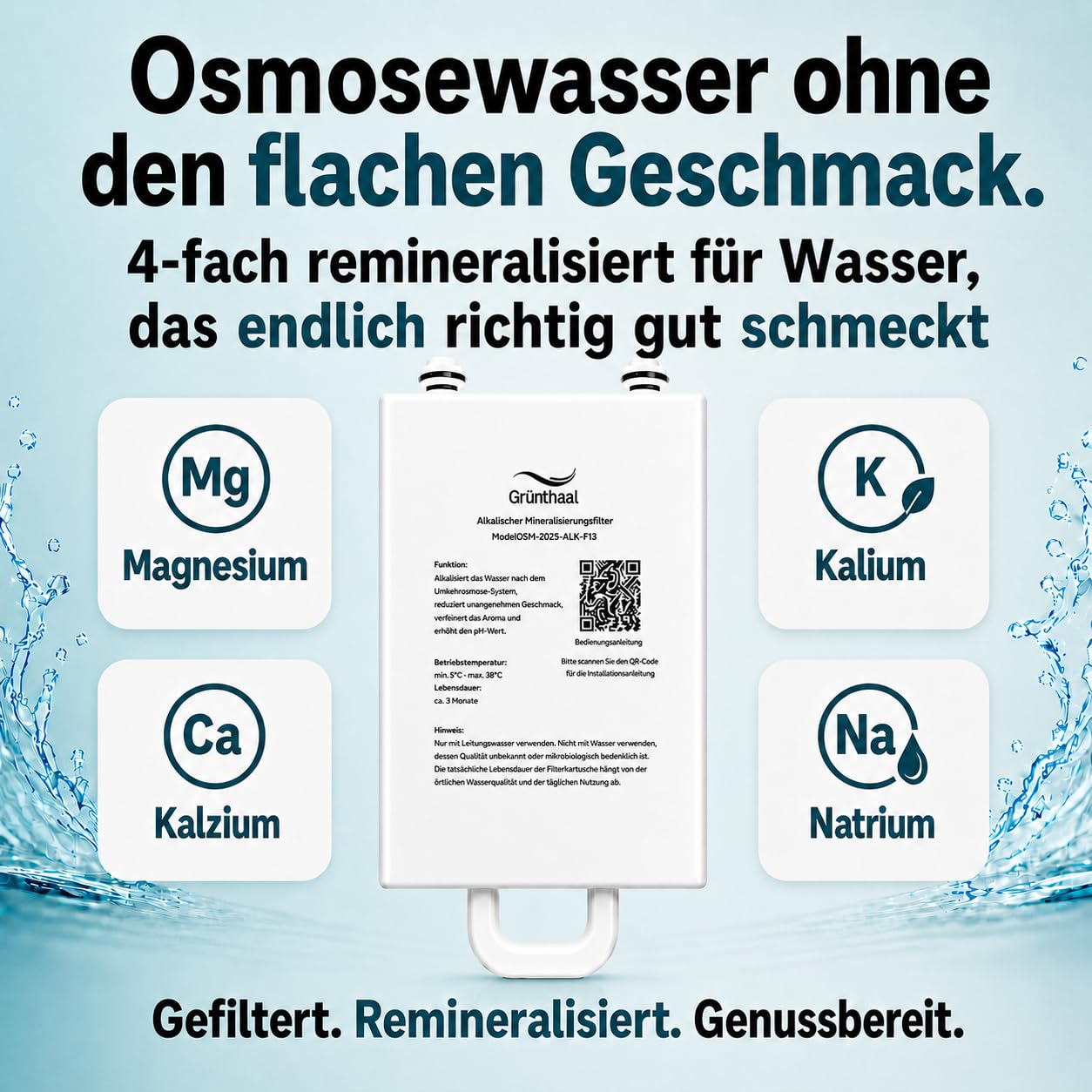 Auftisch Umkehrosmoseanlage Aqualiva Elan mit Heisswasserspender, Osmoseanlage: Weiss