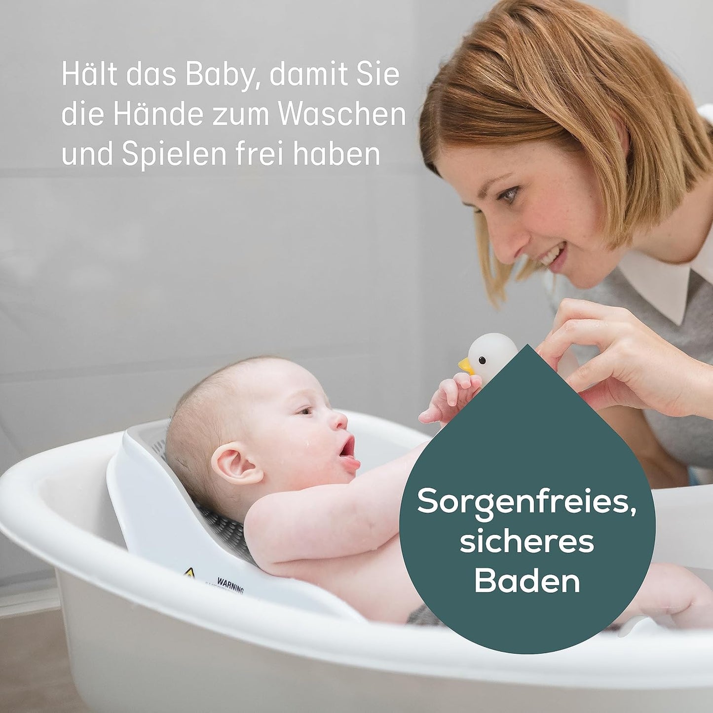 Ergonomischer Badesitz für Babys, Light Grey