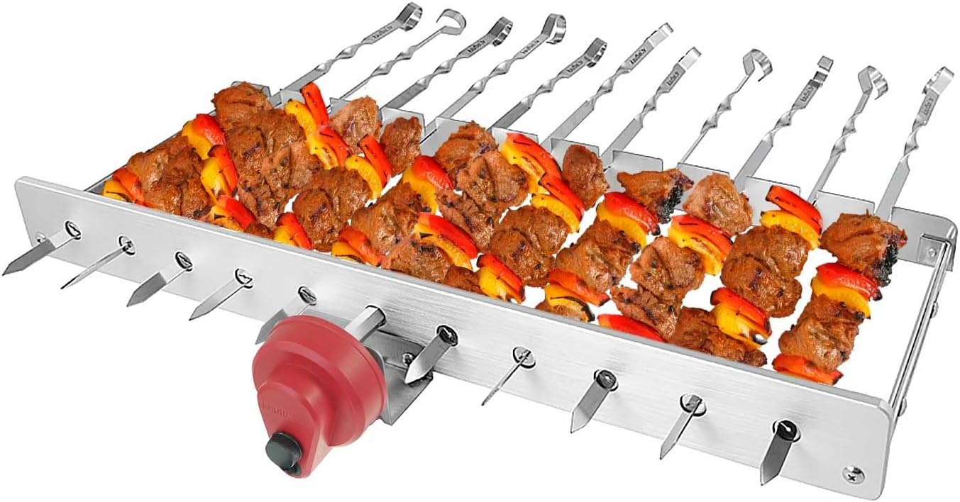 Grillaufsatz mit Motor und 12 Edelstahl-Spiessen