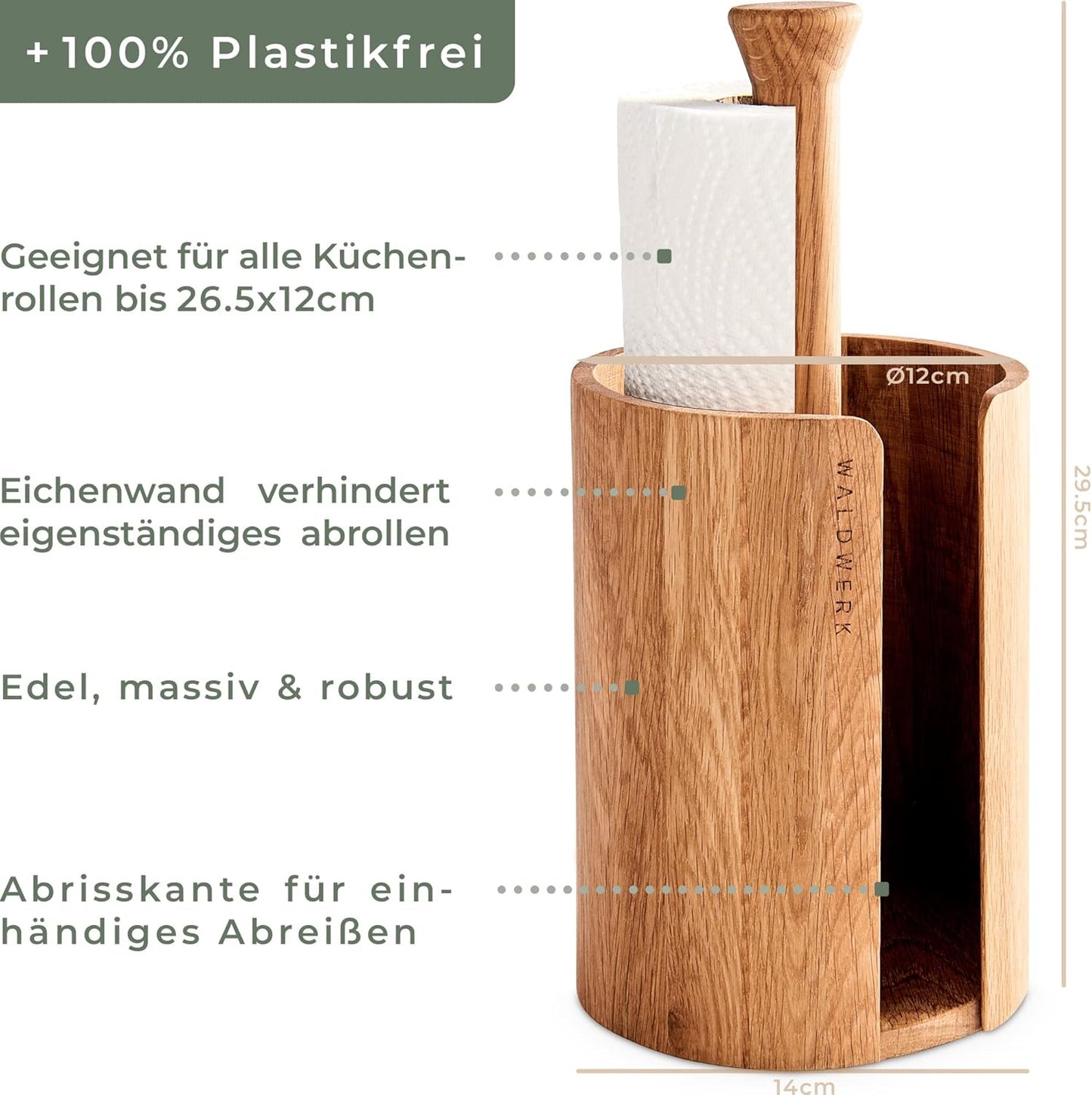 Küchenrollenhalter, Eiche