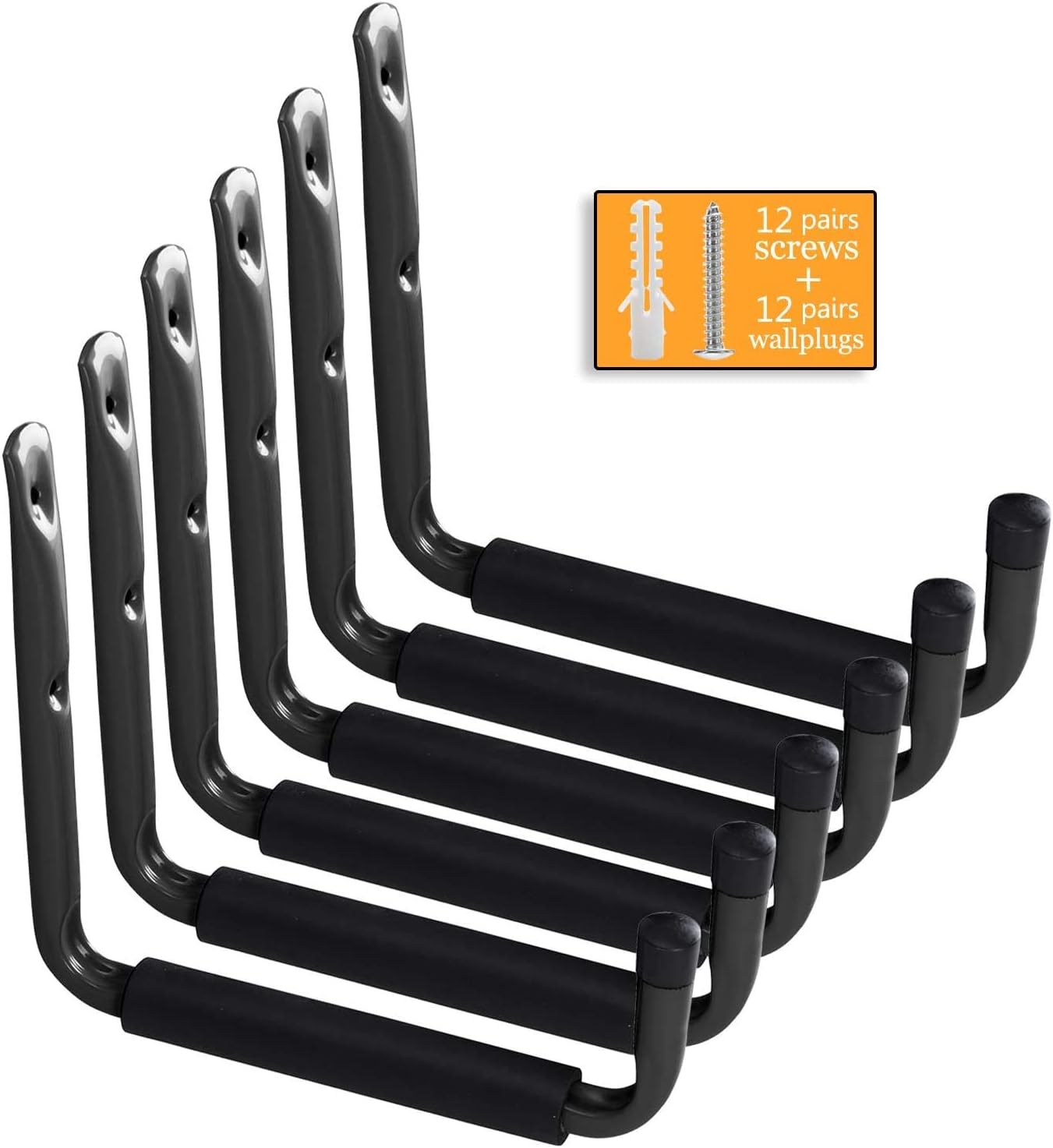 6-teiliges Schwerlast-Wandhaken-Set für Garage, Largeur 29cm