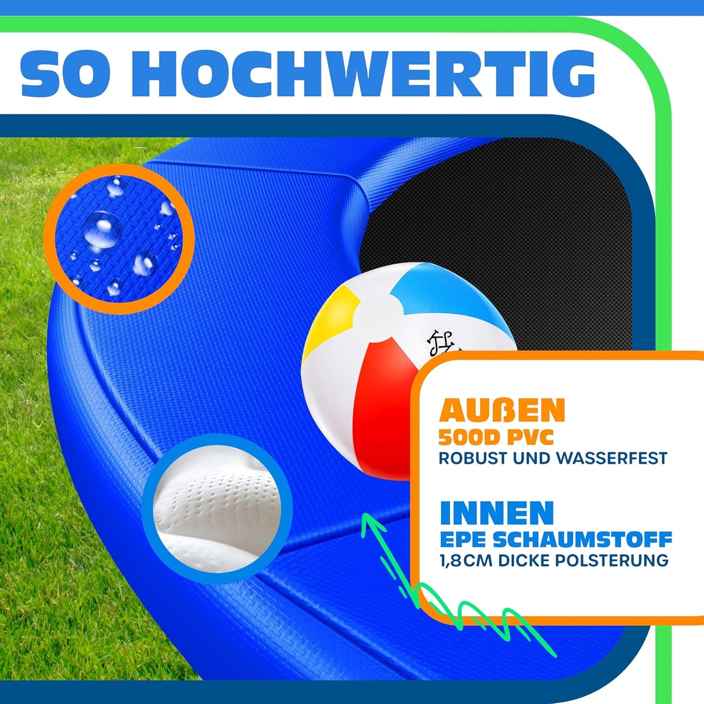 Trampolin Randabdeckung, Blau 305 cm