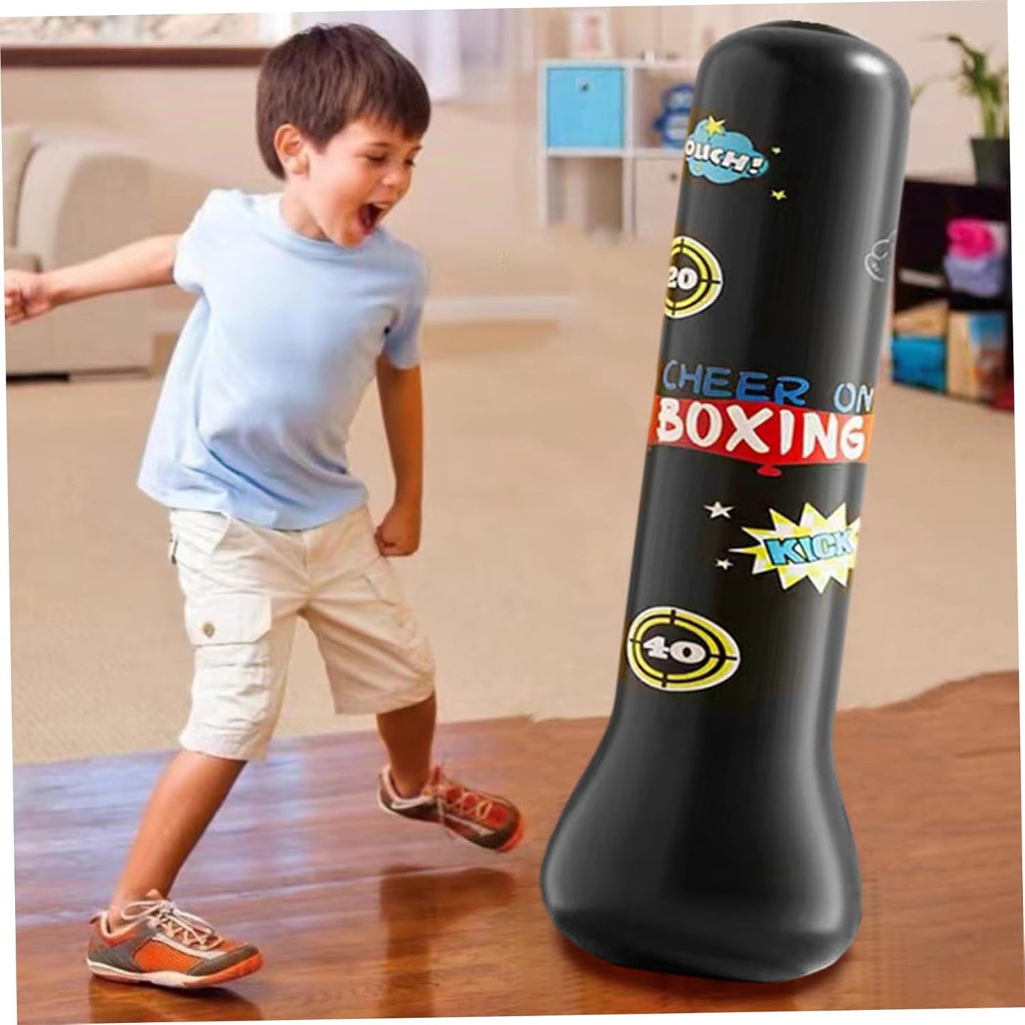 Aufblasbarer PVC-Boxsack für Kinder, freistehend