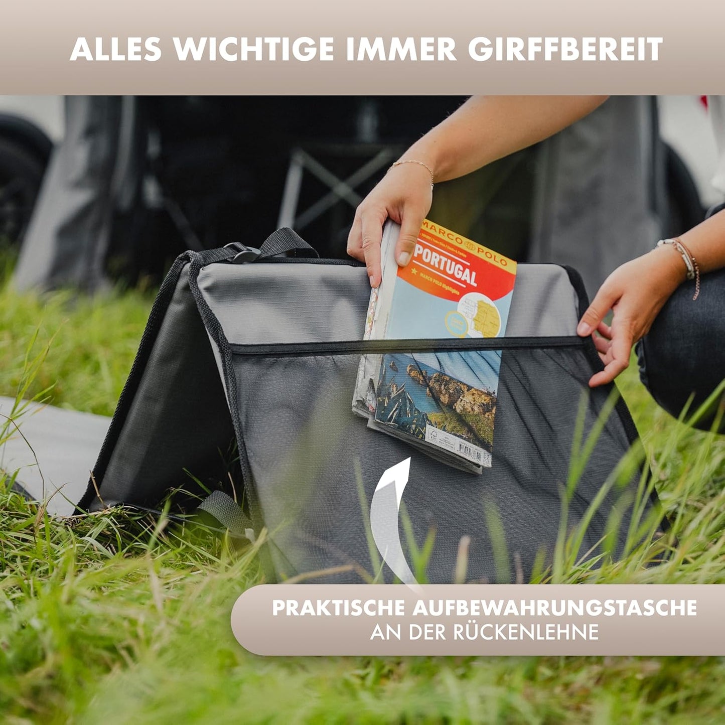 Faltbare Campingliege mit Rückenlehne & Tasche, Cloud Lounge+, Cloud Lounge+