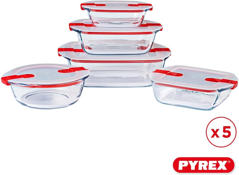Glas-Schalenset mit Deckeln