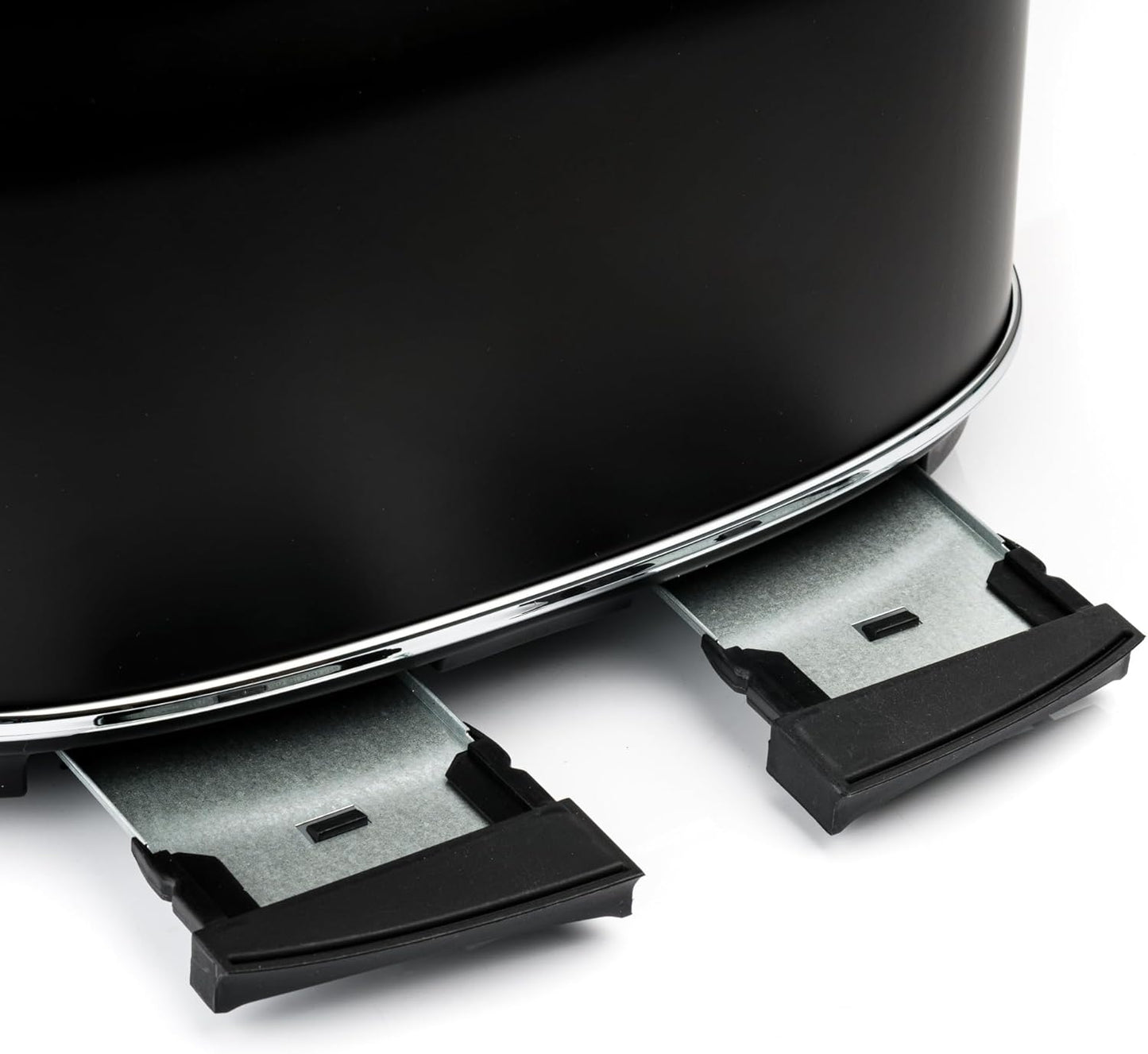 Retro Toaster für 4 Scheiben mit Brötchenaufsatz, Schwarz