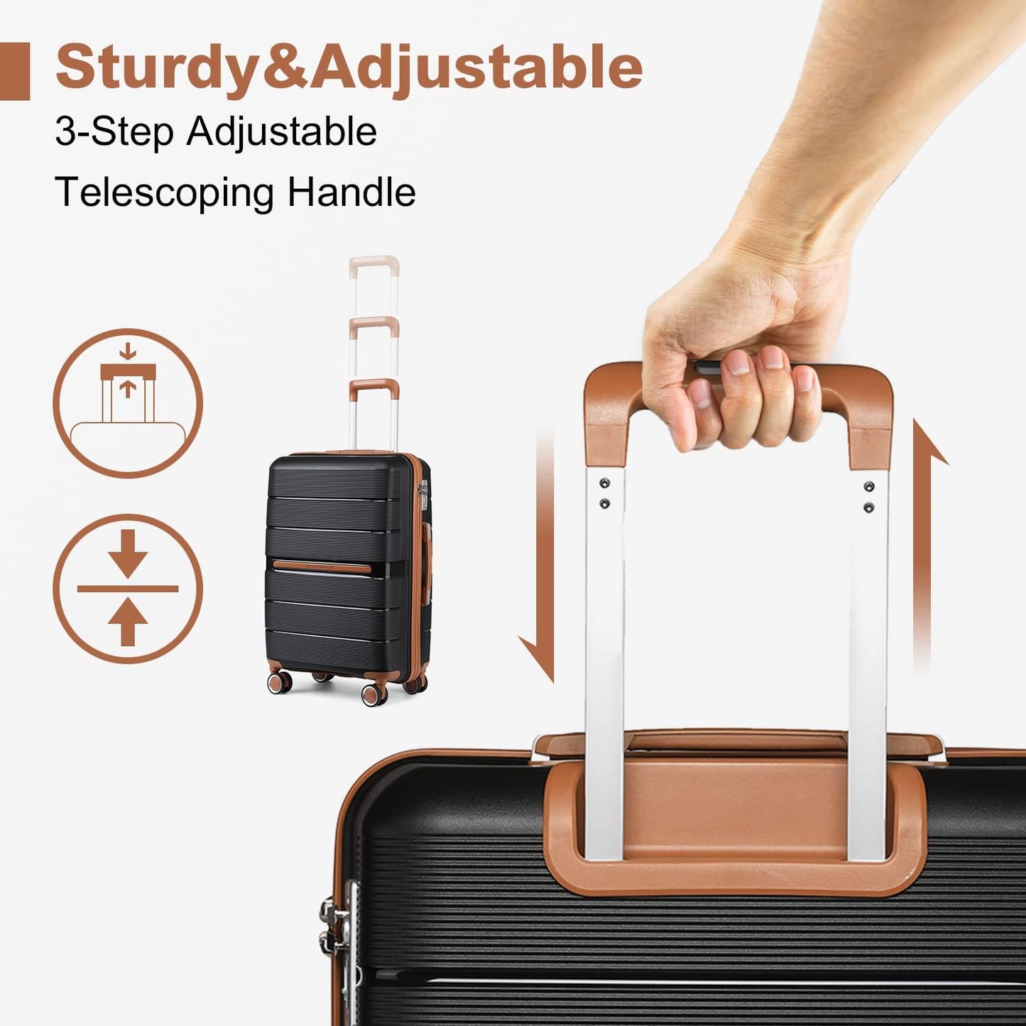 2-teiliges Reisekofferset, Schwarz 24 inch+28 inch