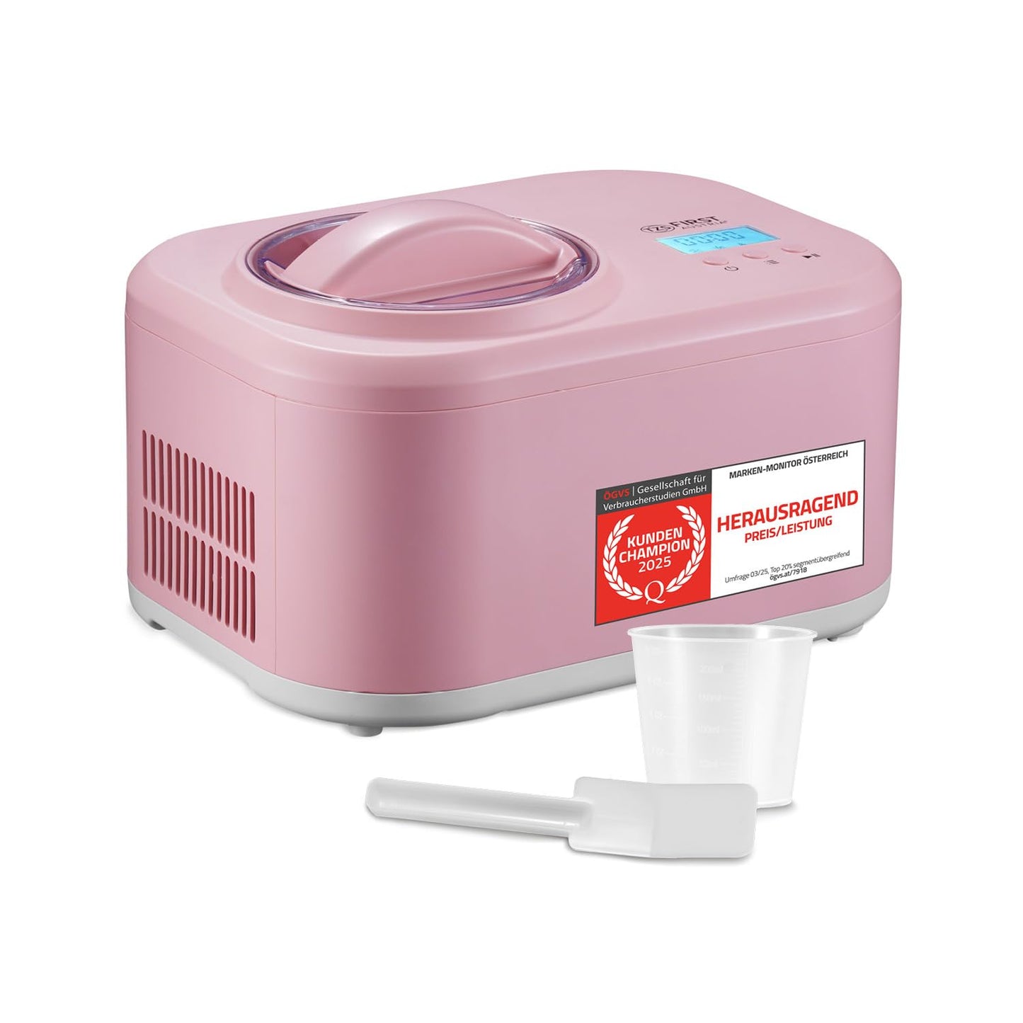 3-in-1 Eismaschine mit Kompressor FA-5105-PI, Rose