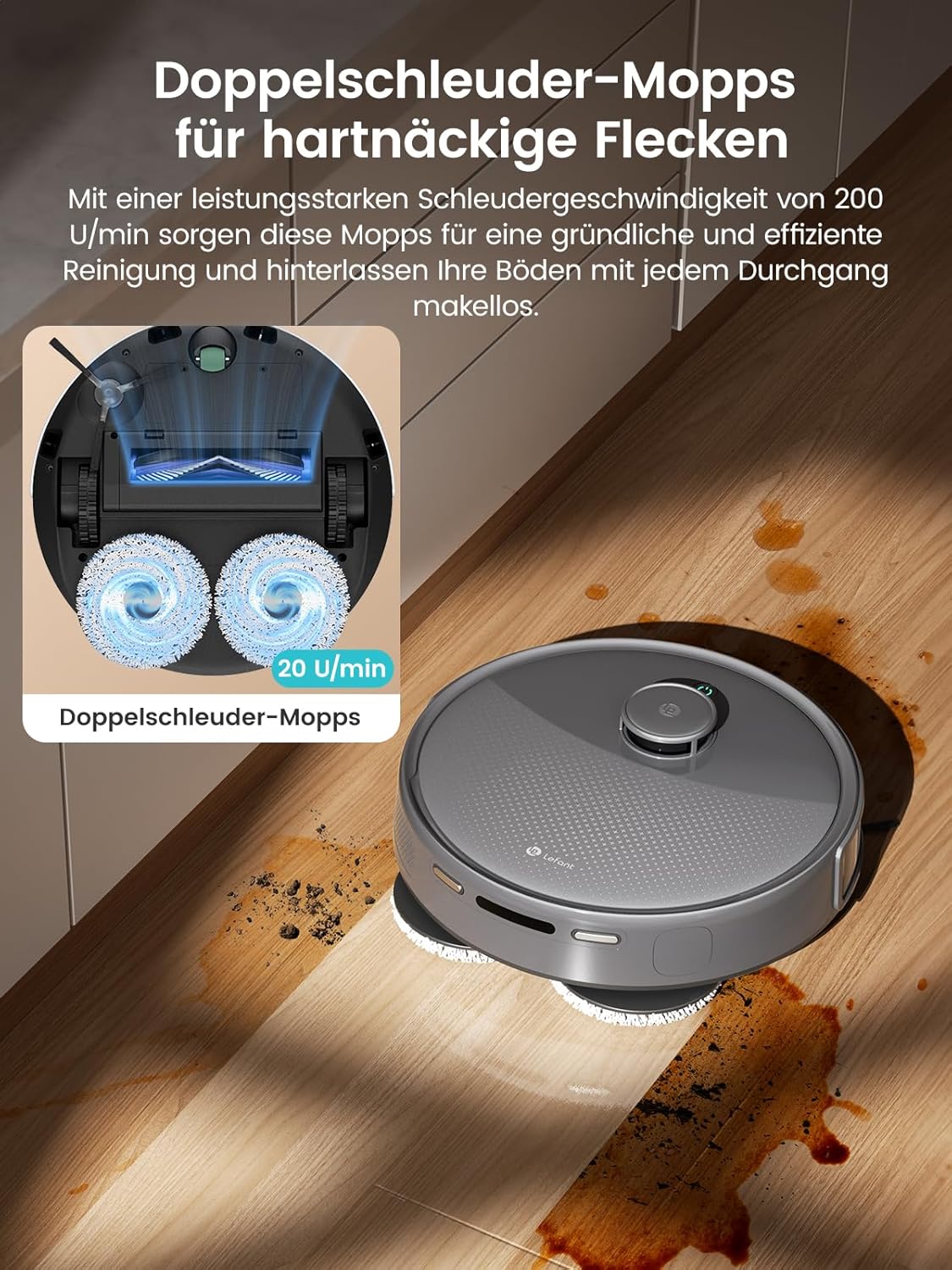 M3 Max Saugroboter mit Wischfunktion & LiDAR-Navigation, M3 max