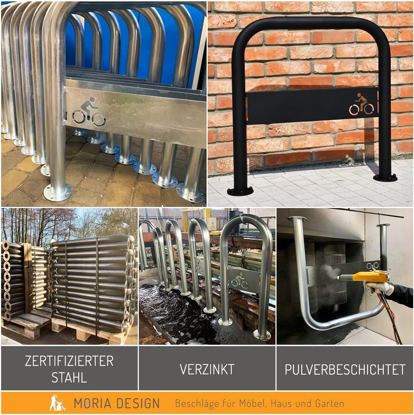 Veloständer für 2 Räder, 120 X 800 X 800 Mm Zum Aufdübeln