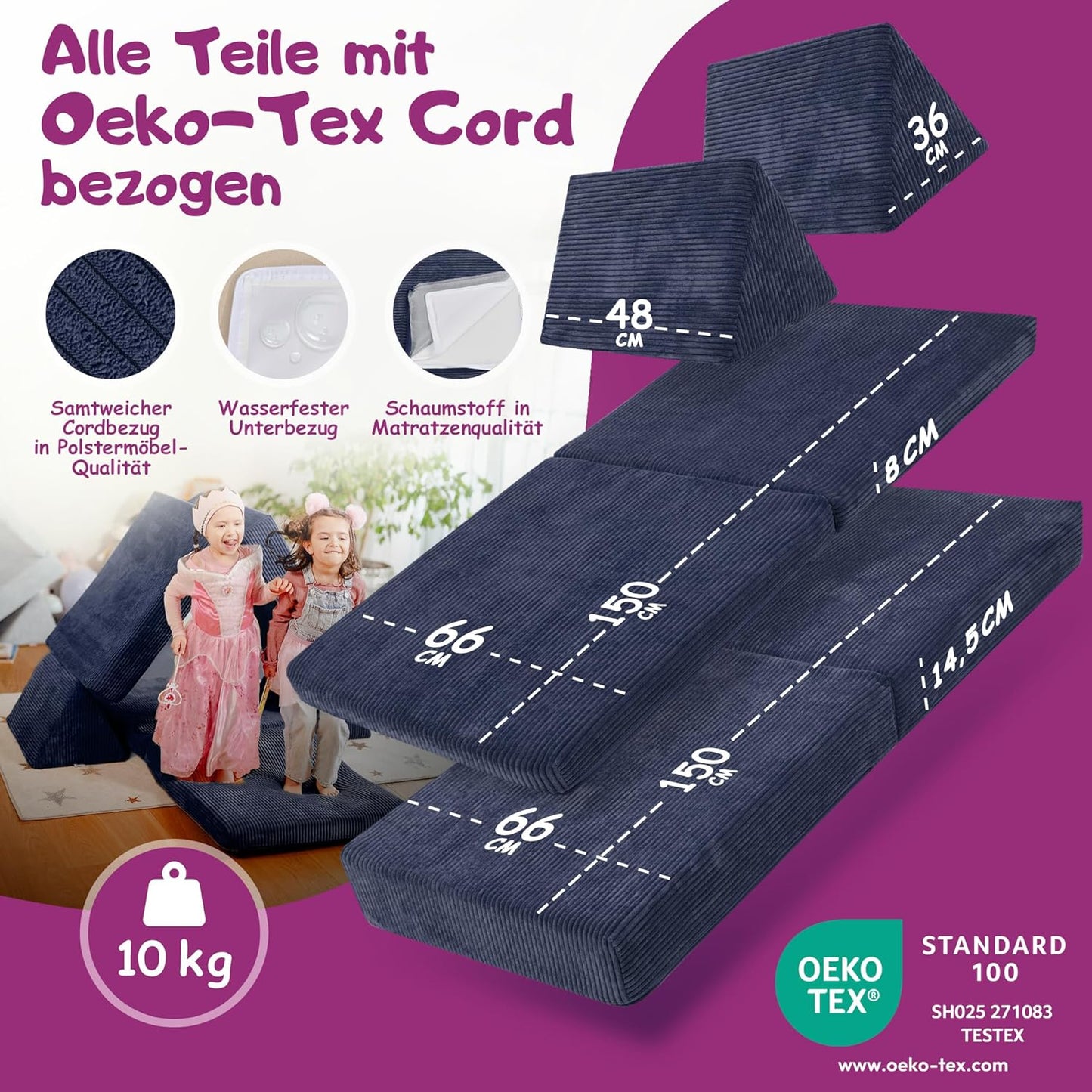 Spielsofa für Kinder, Weltraumblau