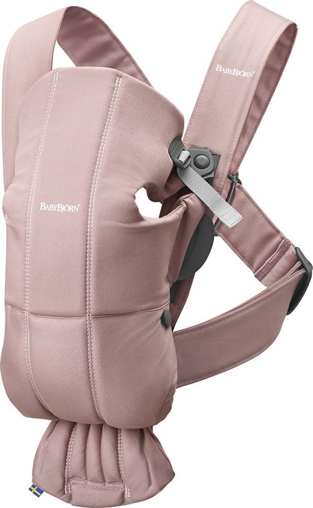 Babytrage Mini für Neugeborene und Kleinkinder, Gewebt Altrosa