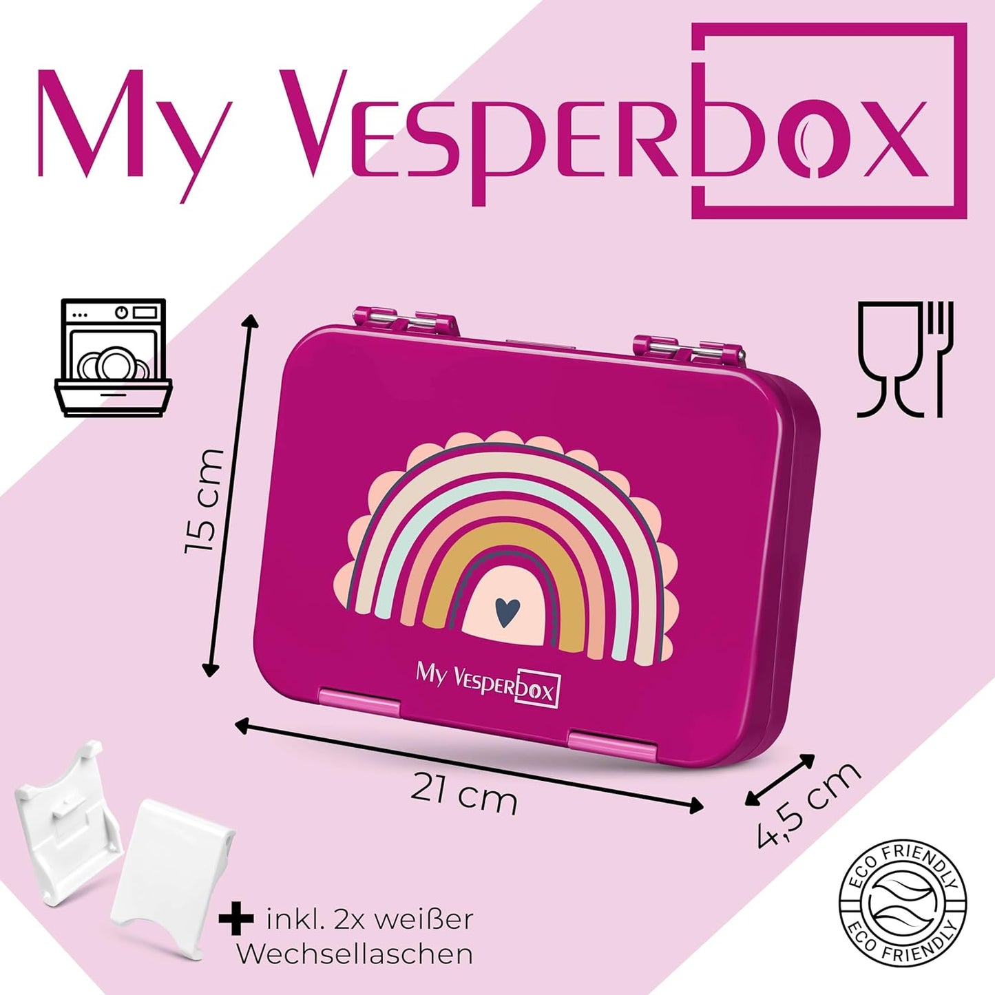 Bento Lunchbox, Lila - Regenbogen
