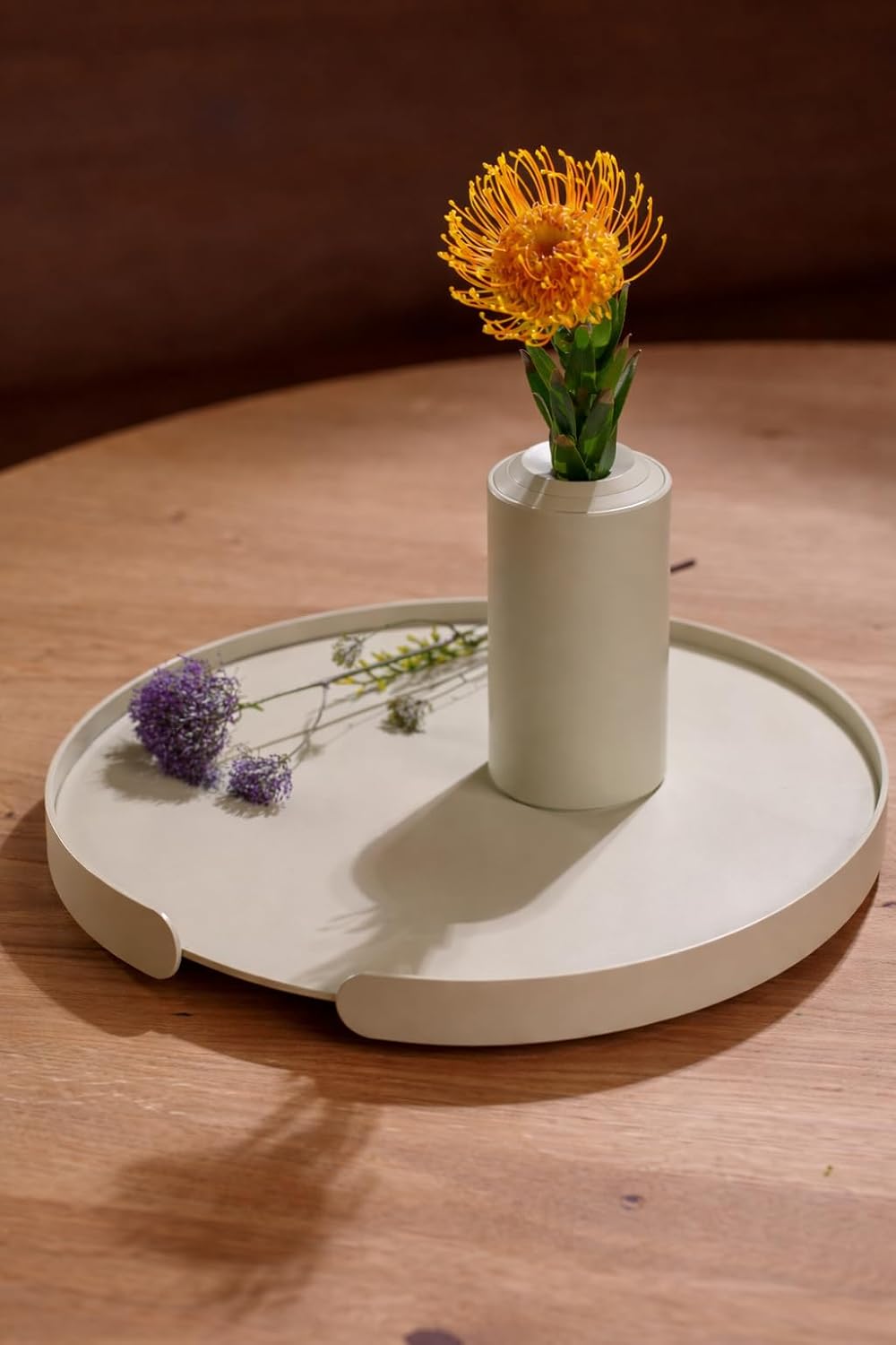 Rundes Serviertablett, Champagne Beige