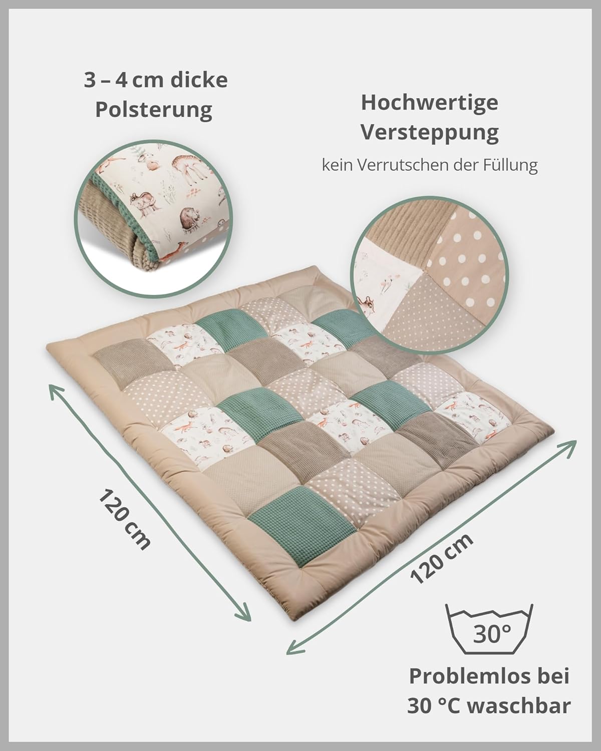 Krabbeldecke Waldfreunde, Waldfreunde 120 x 120 cm