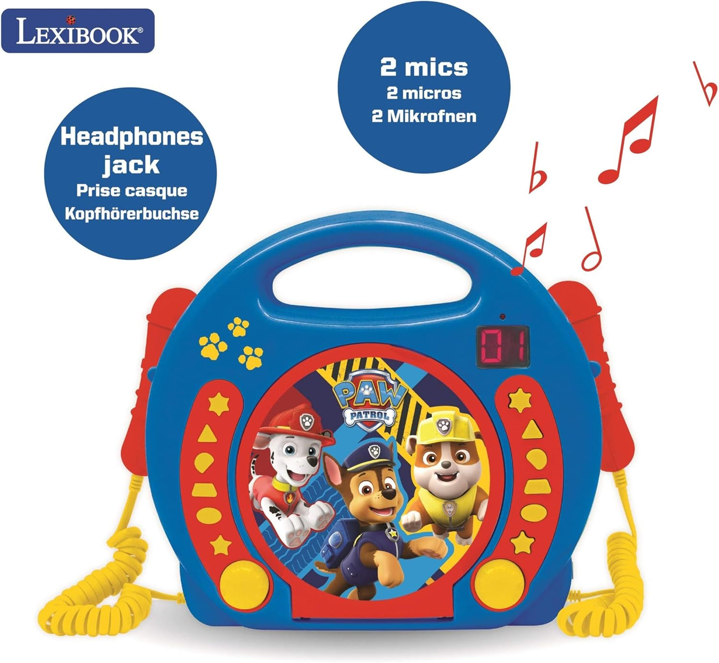 CD-Player mit Mikrofone Paw Patrol, Paw Patrol