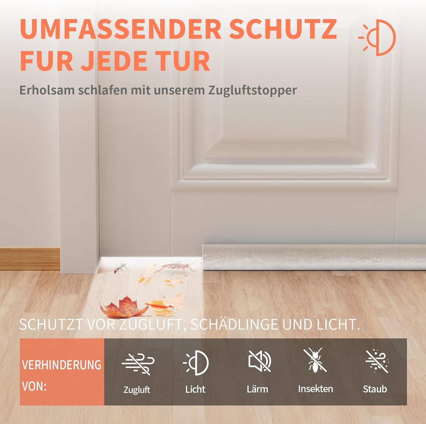 Zugluftstopper, 75-90 cm, Beige 75-90CM