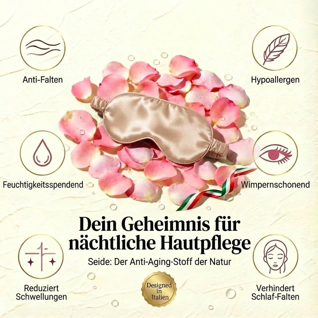Seiden-Schlafmaske, Champagnerfarben