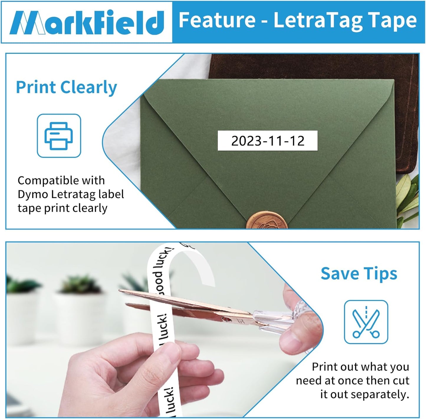 25er-Pack Schriftbänder für Dymo LetraTag, 25