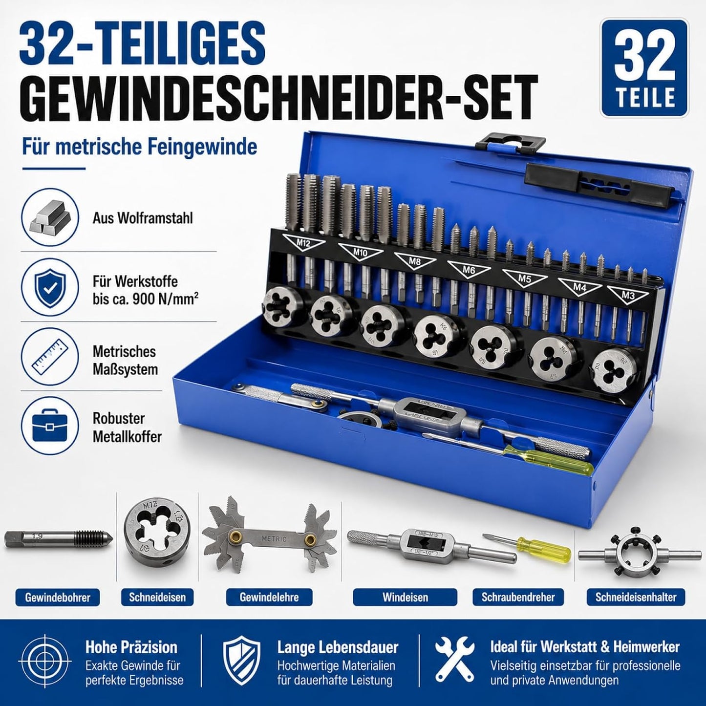 Gewindeschneid-Set M3-M12