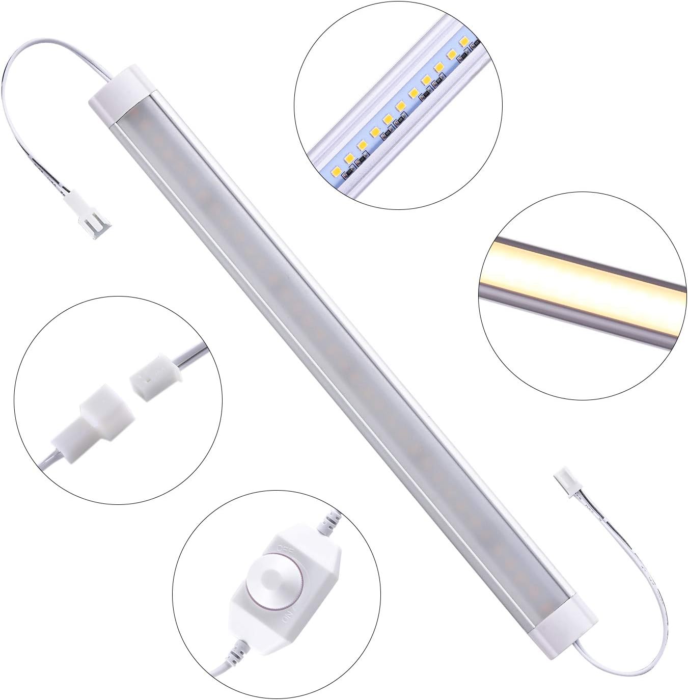 6 Stück Dimmbare LED-Unterbauleuchten, 6000k Kaltweiss