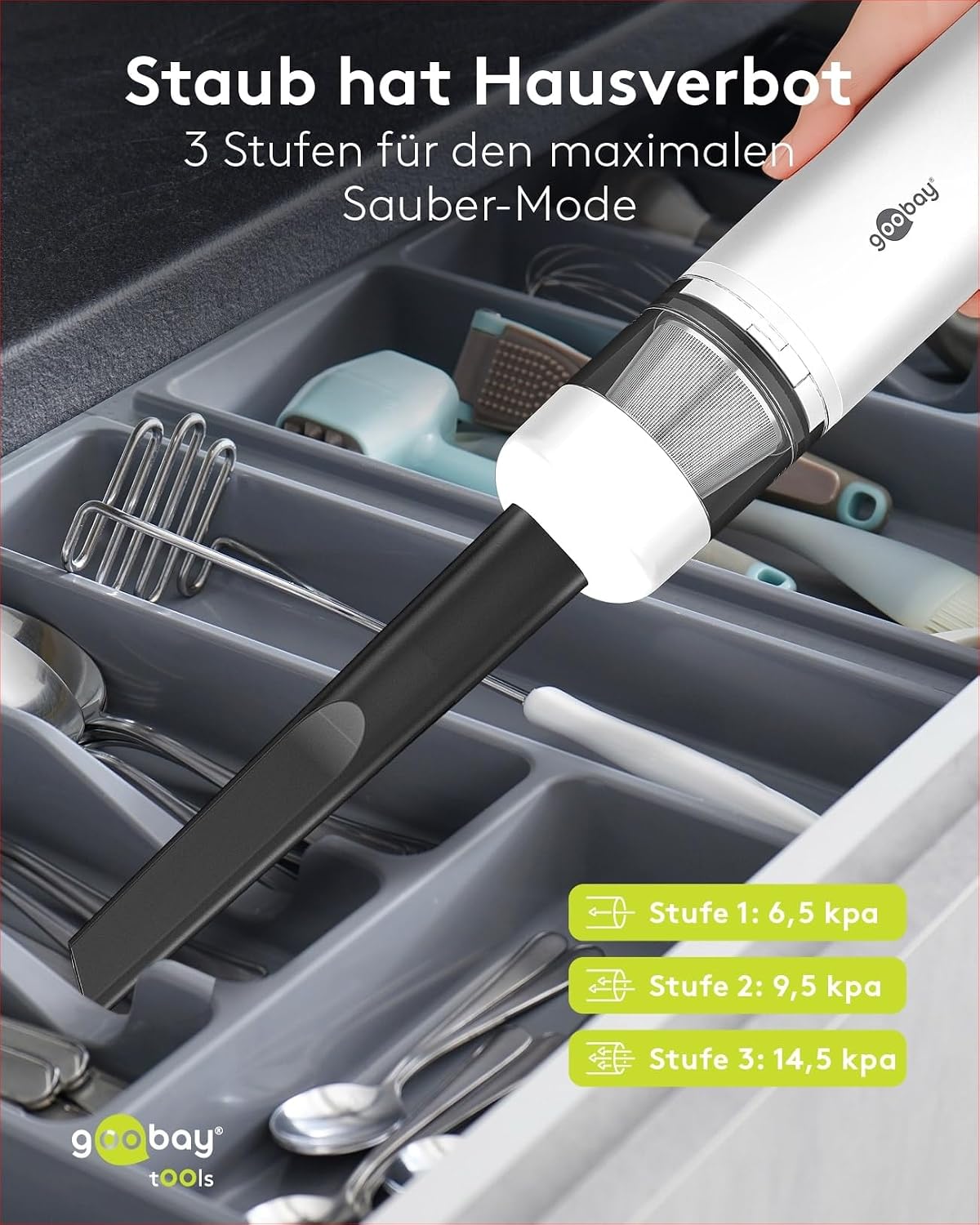Mini-Staubsauger, leise und kompakt, goobay Mini-Staubsauger 80W