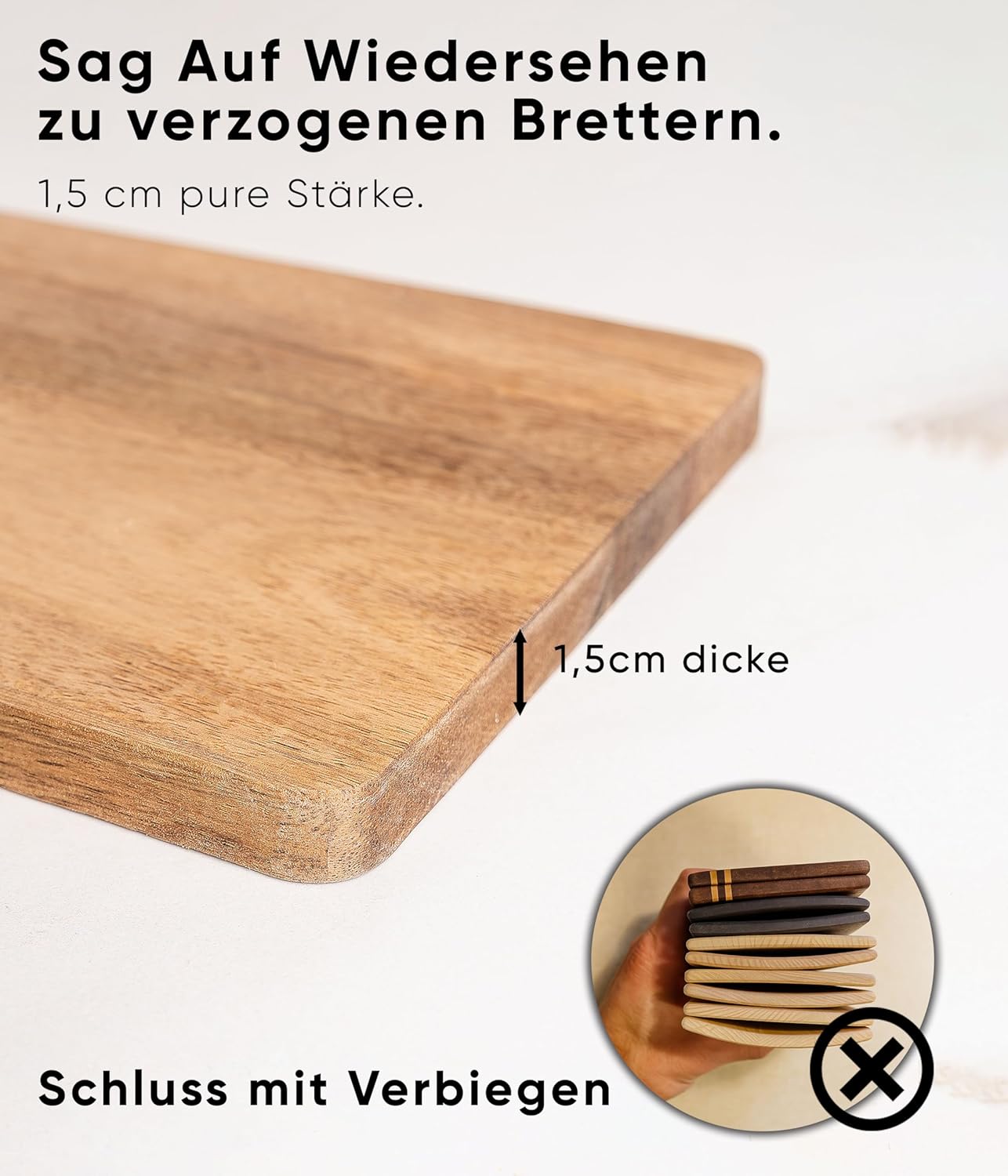 Vesperbrett-Set, 6er Set, Akazienholz