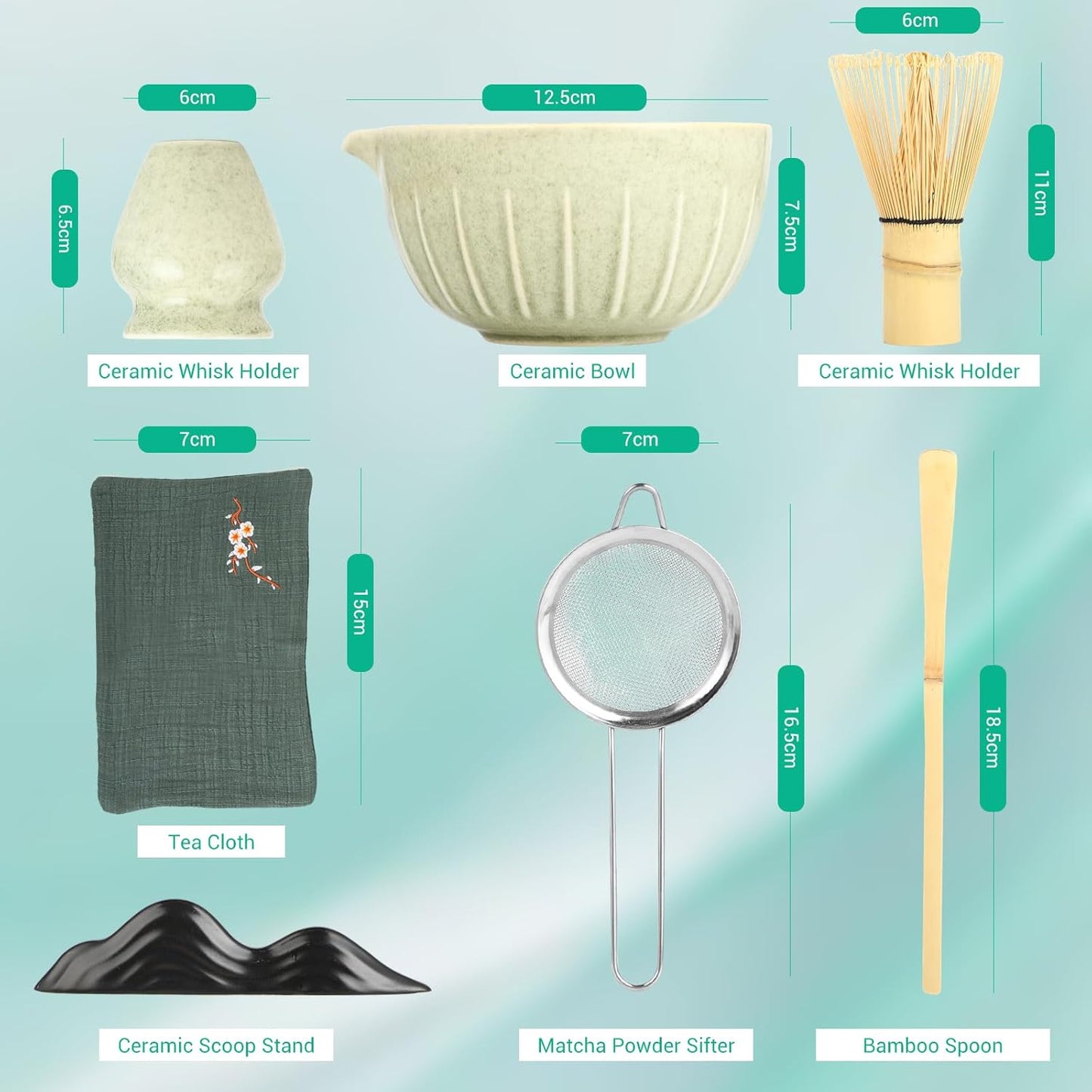 7-teiliges Matcha Tee-Set für Anfänger