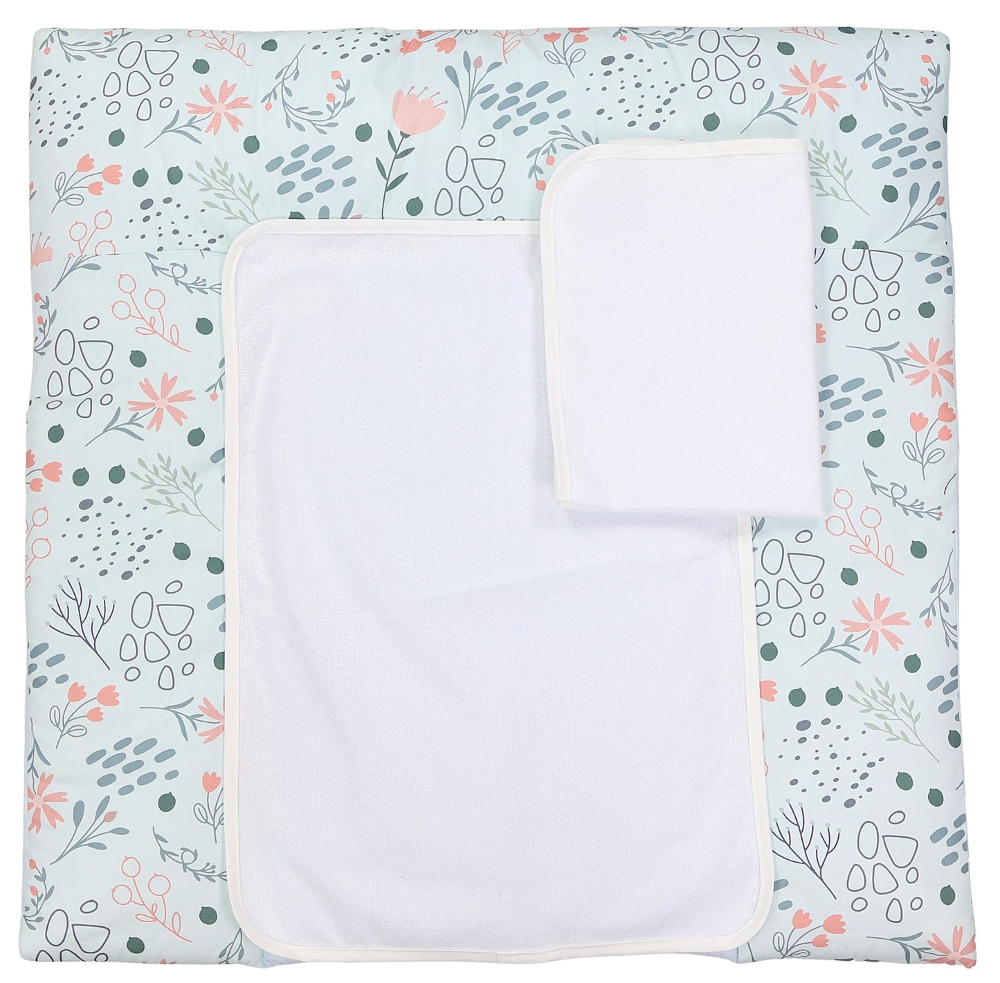 Wickelauflage mit wasserfesten Frotteebezügen, Blumen 75 x 85 cm