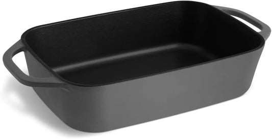 Emaillierte Auflaufform für Ofen & Grill, Guseisen Auflaufform Grau
