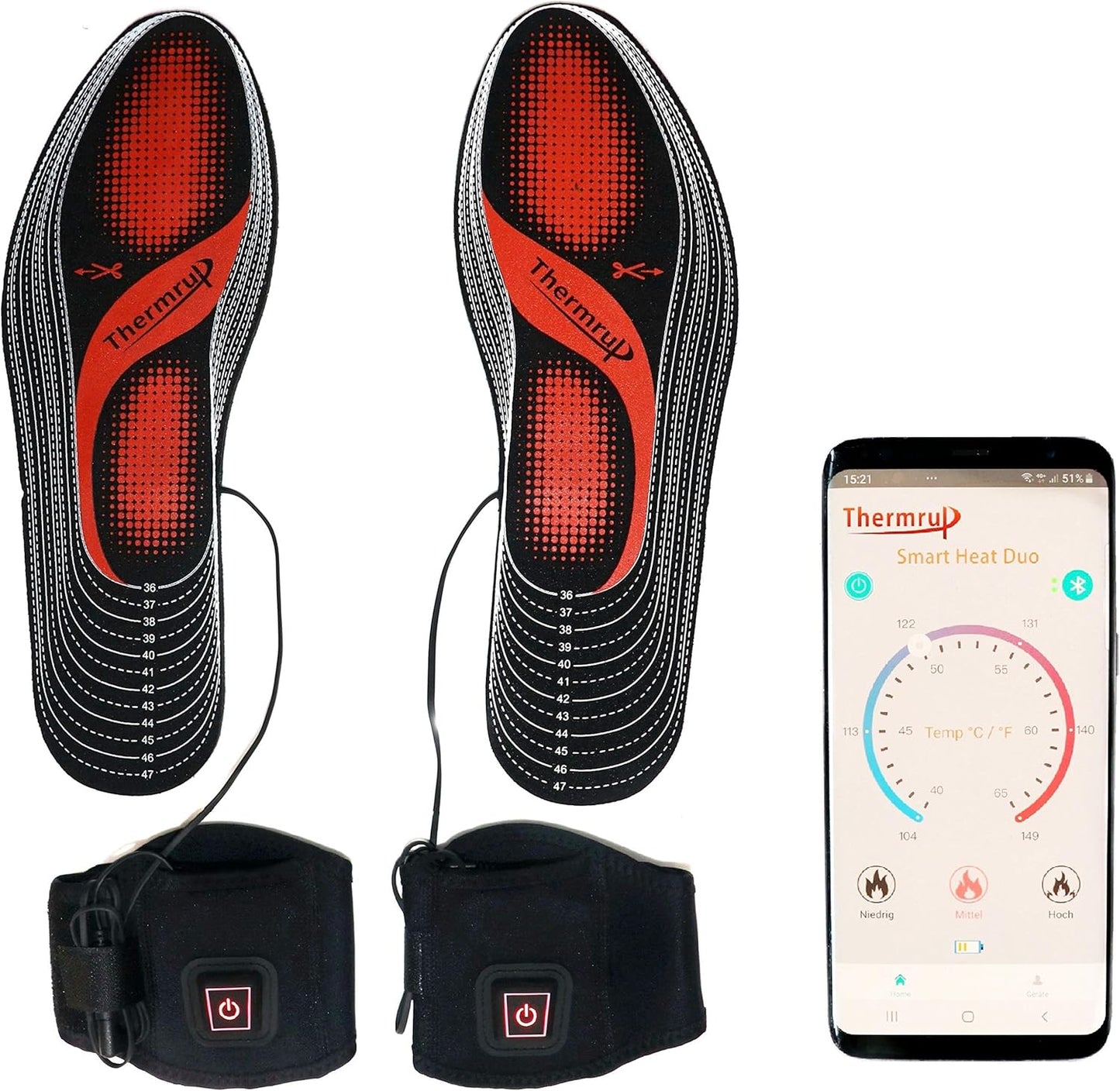Smart beheizbare Einlegesohlen