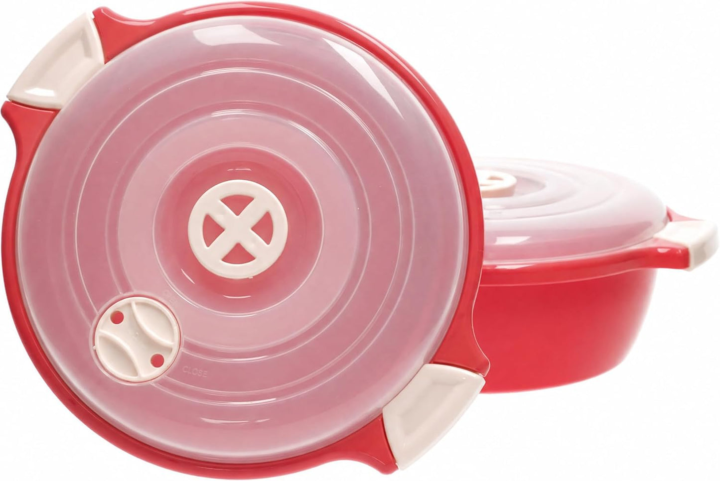 2-teiliges Mikrowellenschüssel-Set mit Dampfventil, Rot