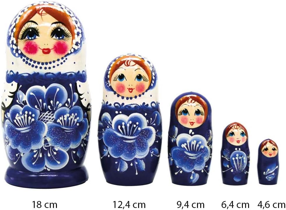 5-teiliges Blumen Matrjoschka Set