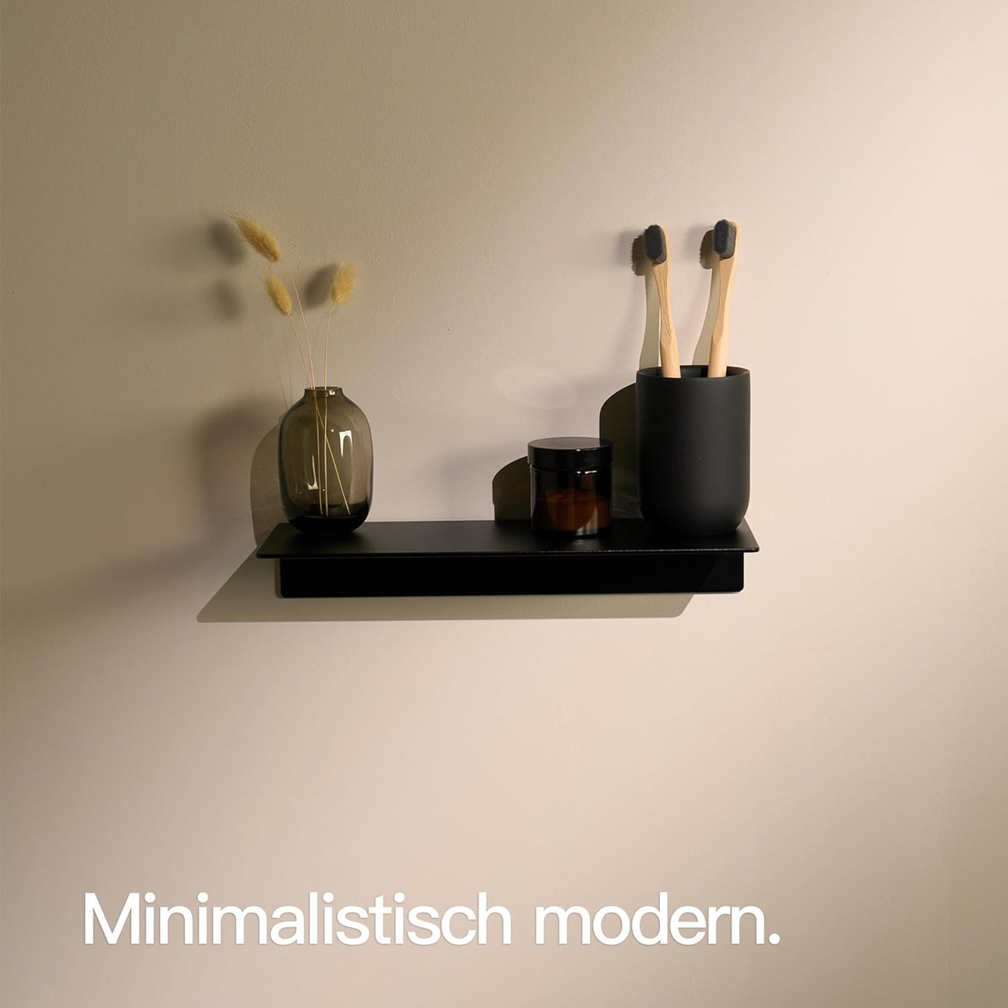 Selbstklebendes Duschregal, Schwarz 30 cm