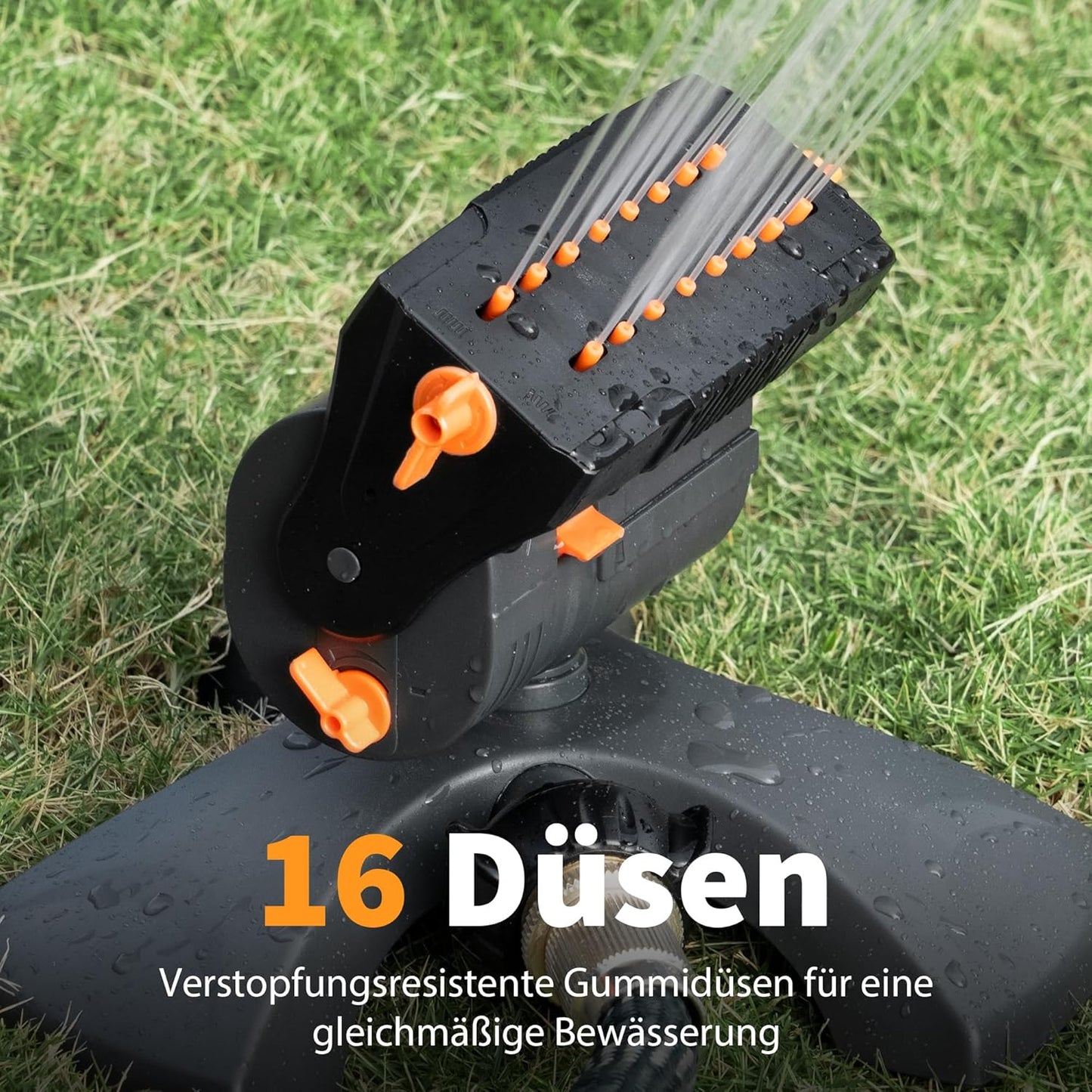Oszillierender Rasensprenger mit 16 Düsen, Einfache