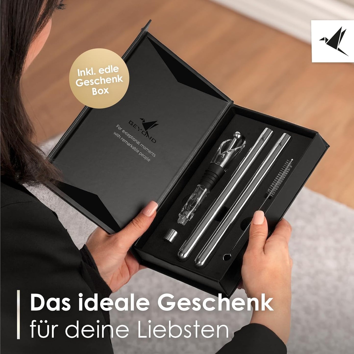 6-teiliges Weinkühlstab Set mit Ausgiesser