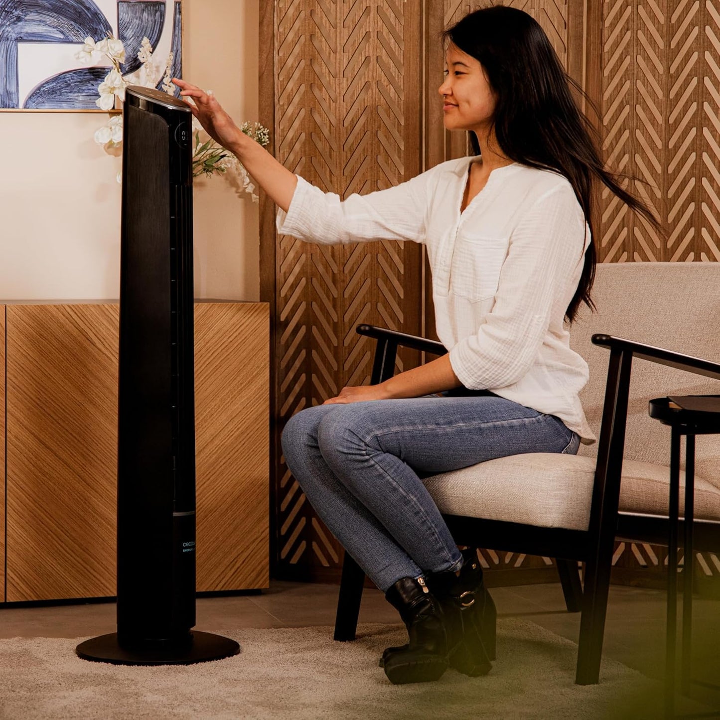 Turmventilator Energy Silence 9250 Skyline Smart Tilt, Höhe 42" ; Schwarz
