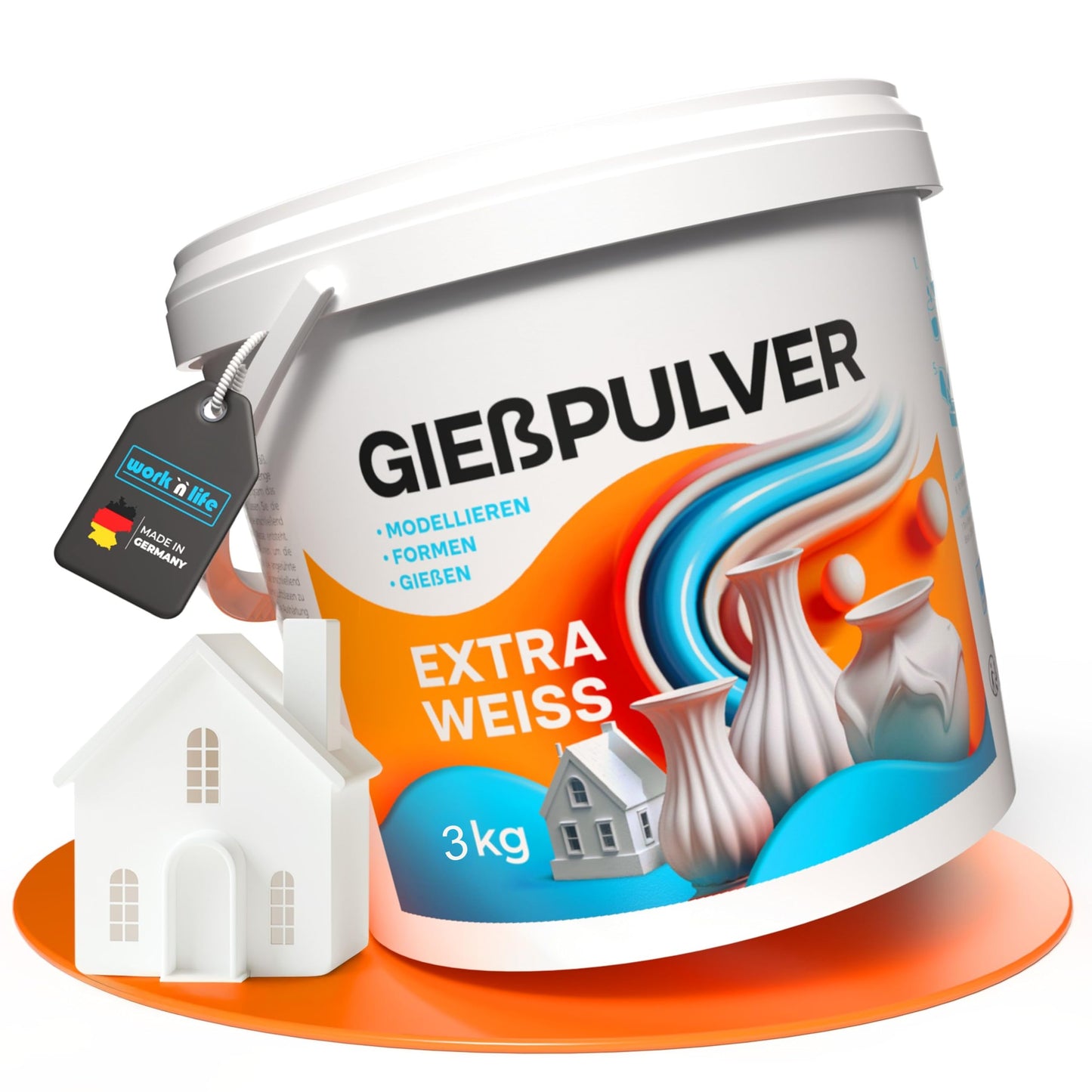 Giessmasse für Silikonformen, Extra Weiss 3,0kg