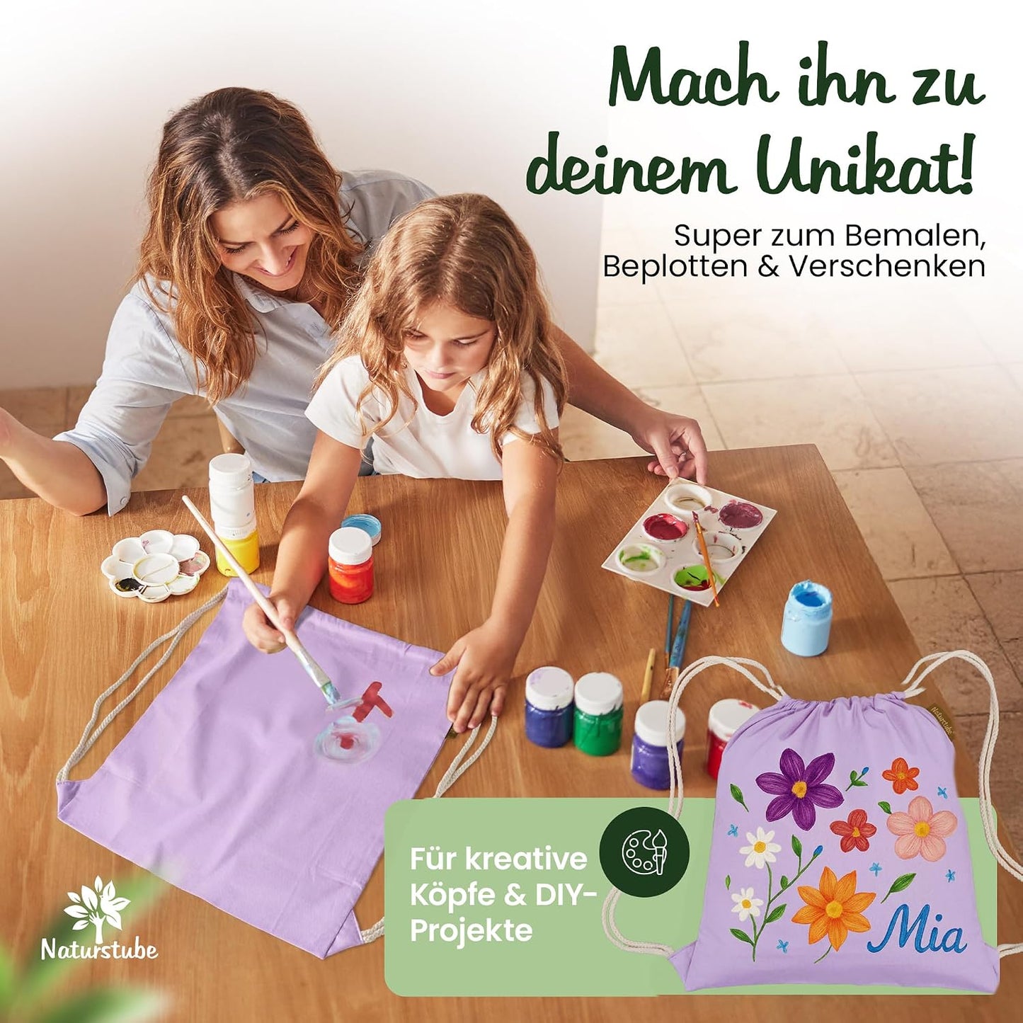 10er-Set Turnbeutel, Pastell Lavender