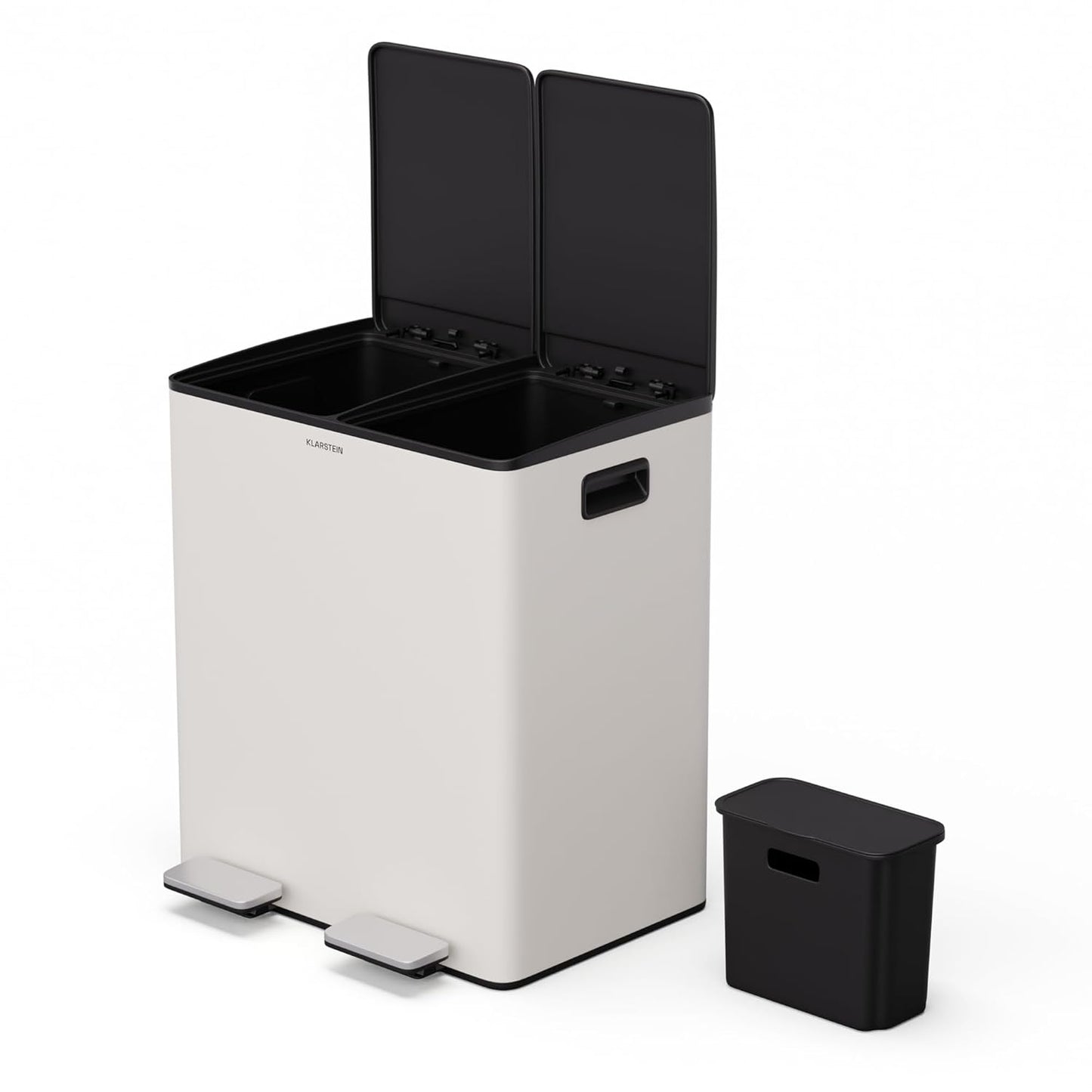 EcoVista Mülleimer, 40 L mit komposteimer Creme