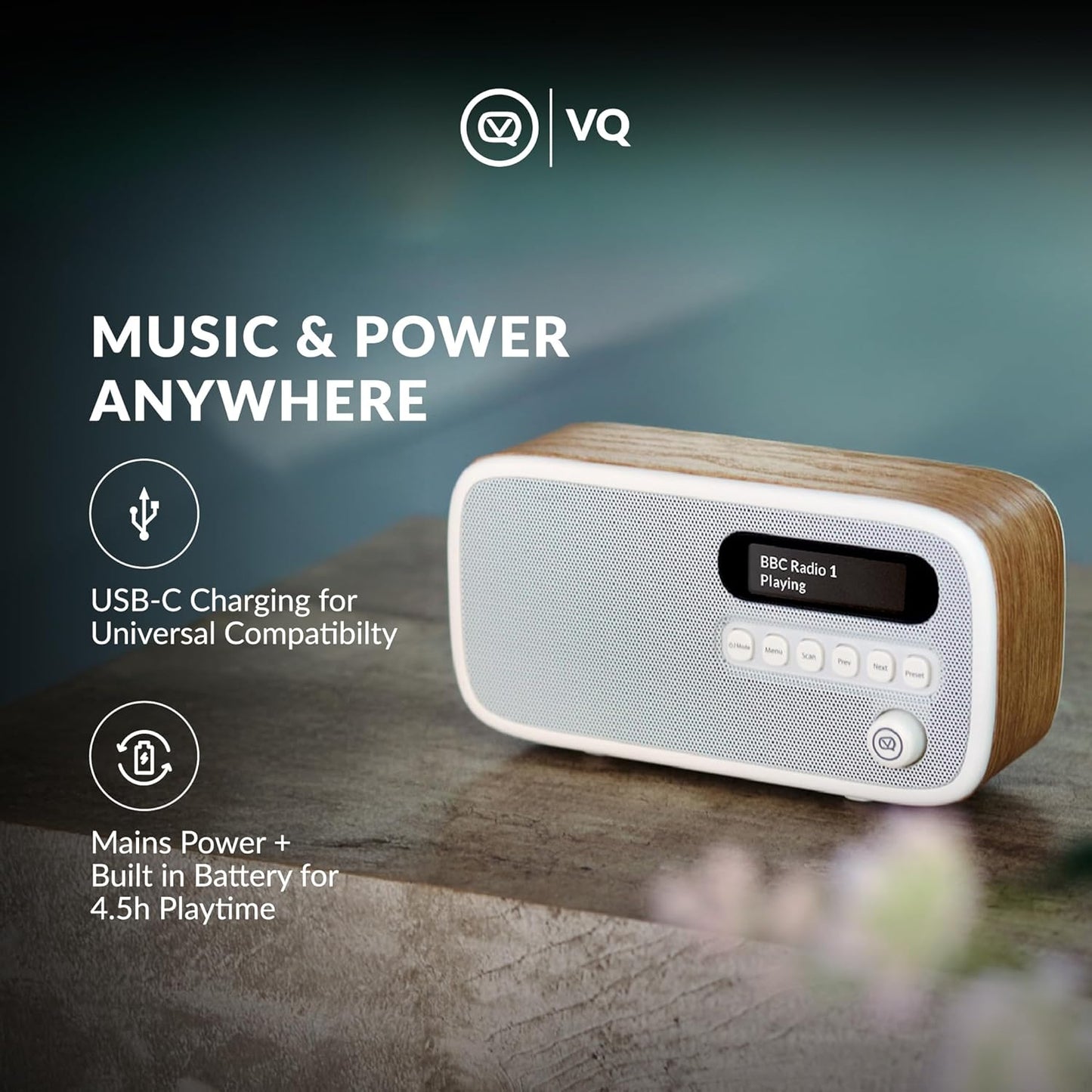 Dexter Radio DAB+ mit FM und LCD Display, Eiche Holzern