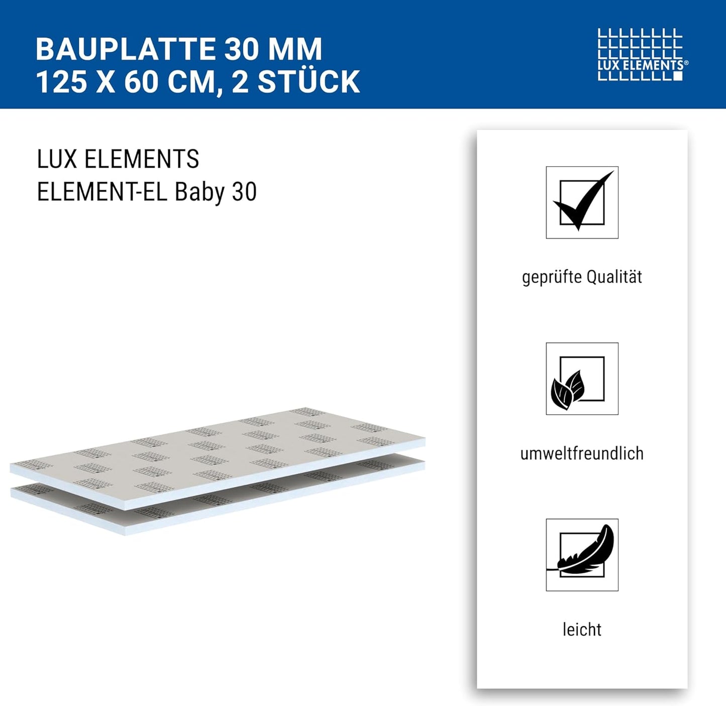 Bauplatte, Bauplatte; 30 mm